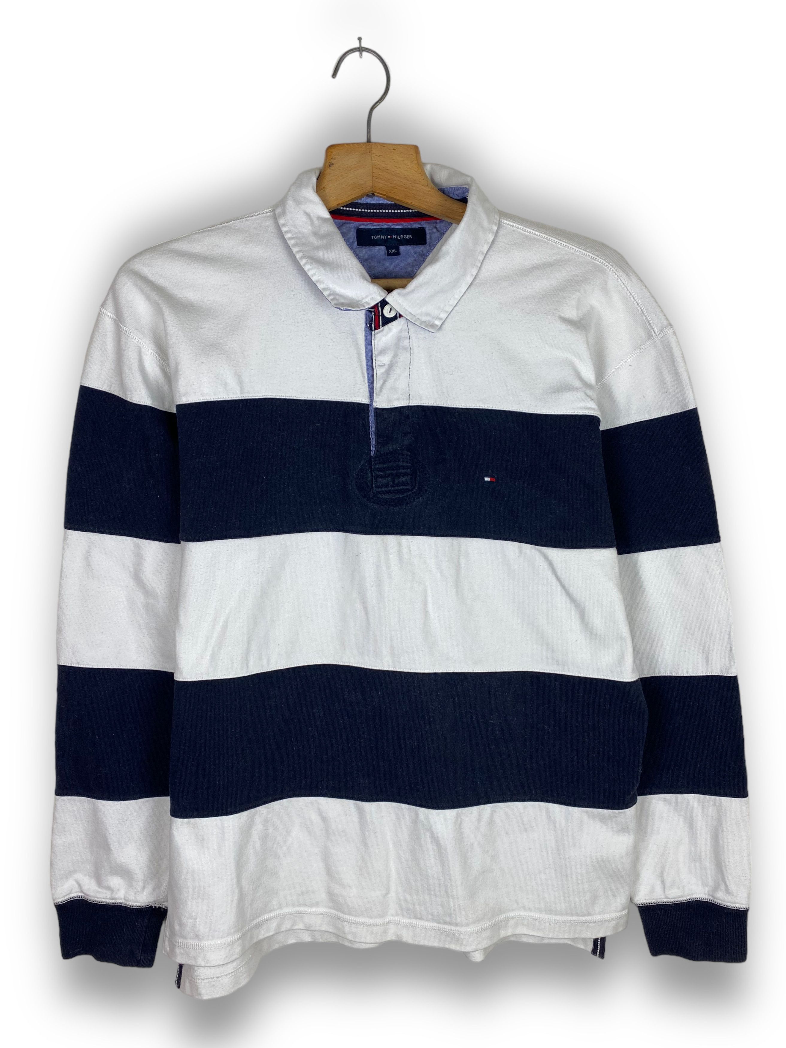 Tommy Hilfiger Vintage TOMMY HILFIGER Rugby Striped Sweatshirt M494 Size US L / EU 52-54 / 3 - 1 Thumbnail