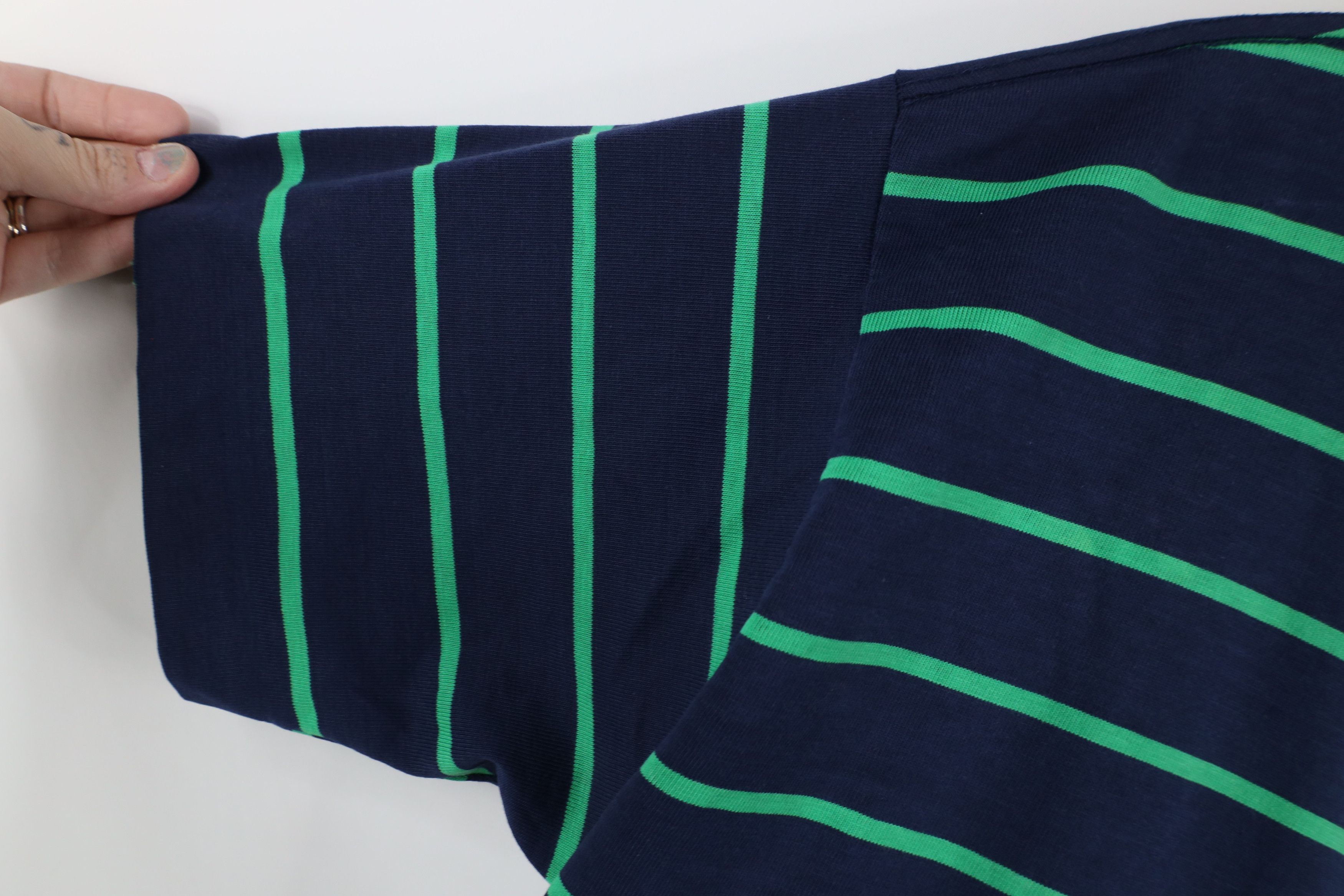Vintage Vintage 90s Streetwear Striped Knit Short Sleeve T-Shirt USA Size US M / EU 48-50 / 2 - 5 Thumbnail