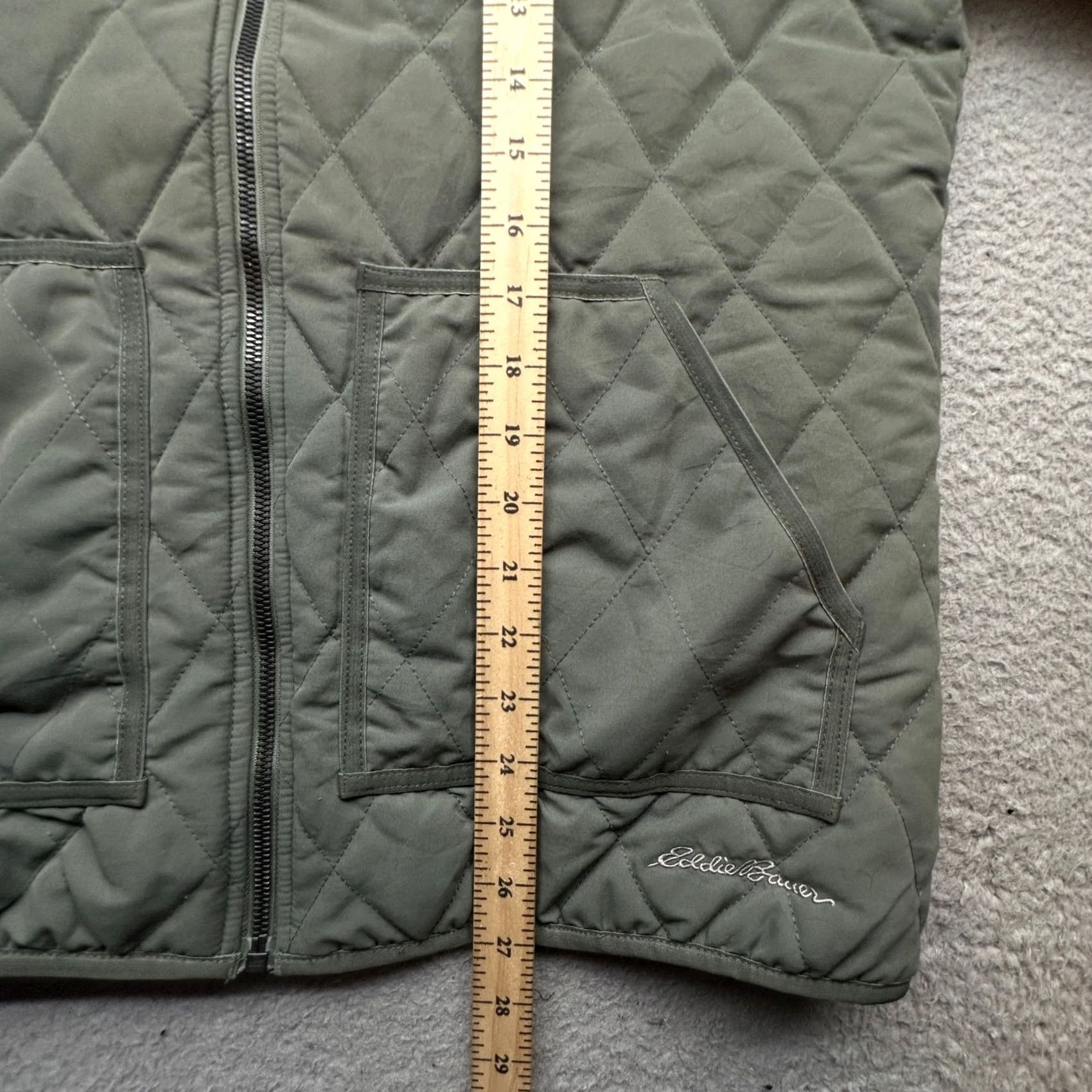Eddie Bauer Eddie Bauer Diamond Quilted Fleece Lined Jacket Womens Large Hooded Green Jacket Size L / US 10 / IT 46 - 4 Thumbnail