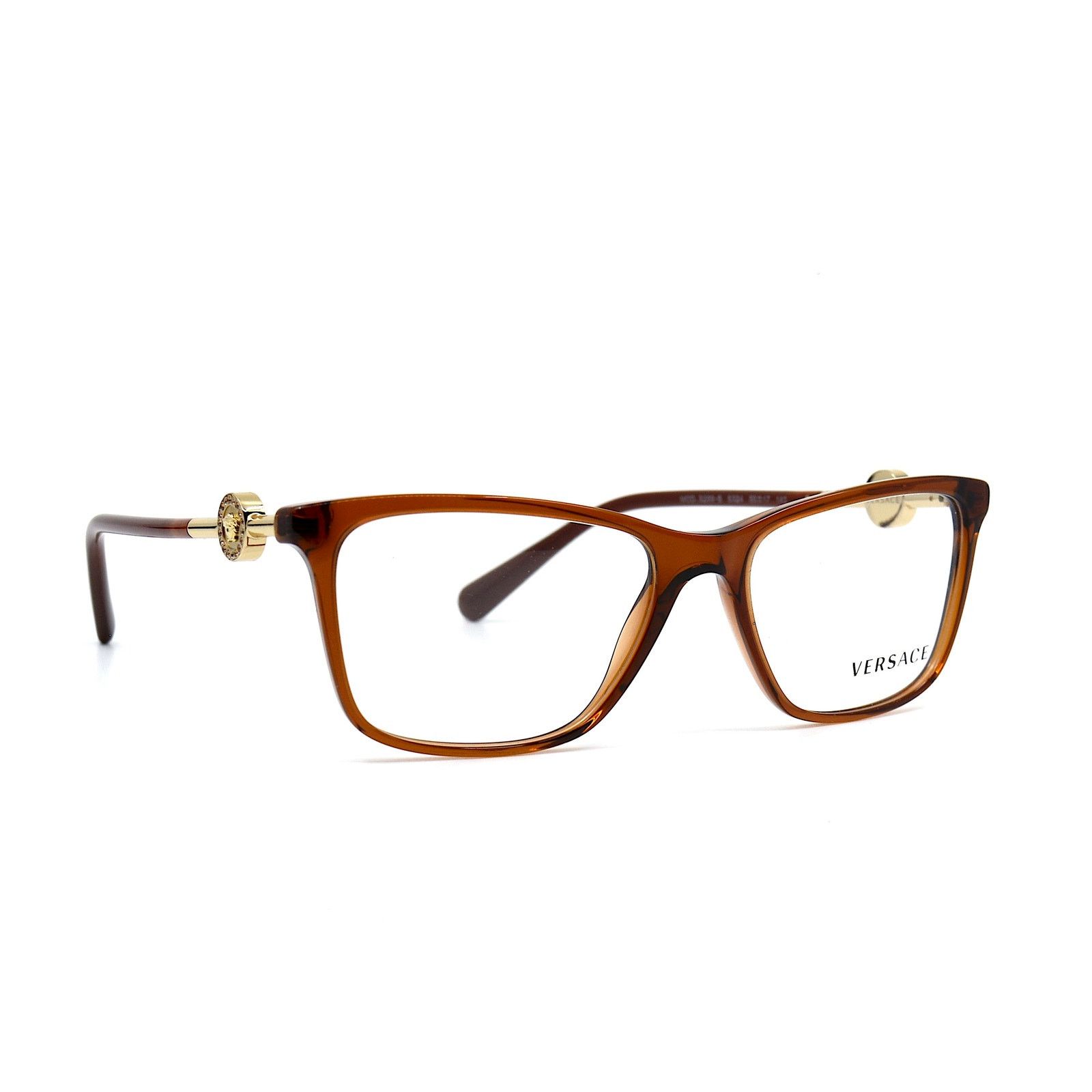 Versace NEW VERSACE VE3299B 5324 TRANSPARENT BROWN EYEGLASSES FRAME Size ONE SIZE - 2 Thumbnail