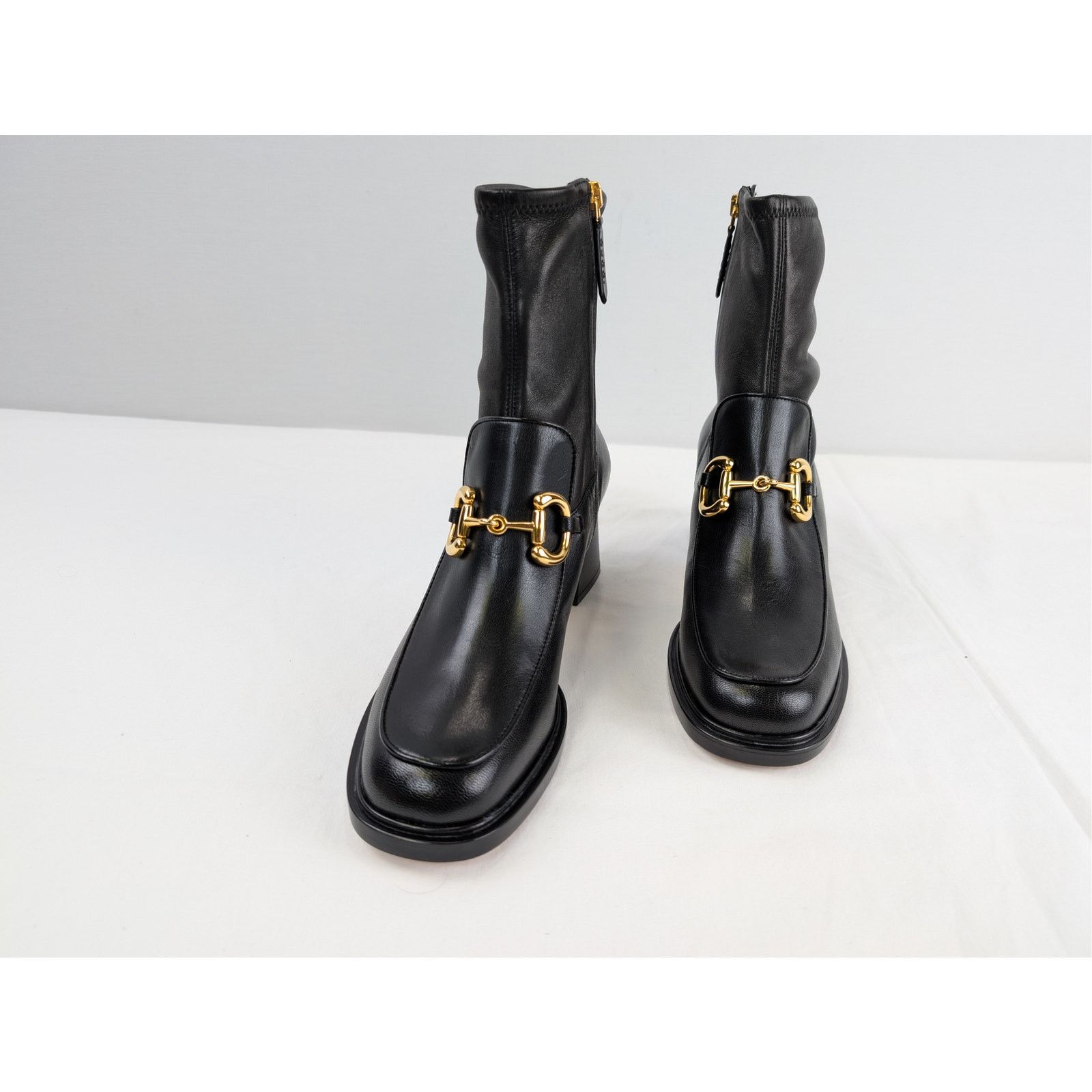 Gucci o1rshd1 Horsebit Leather ankle boot in Black-Gold Toned Size US 10 / IT 40 - 8 Thumbnail