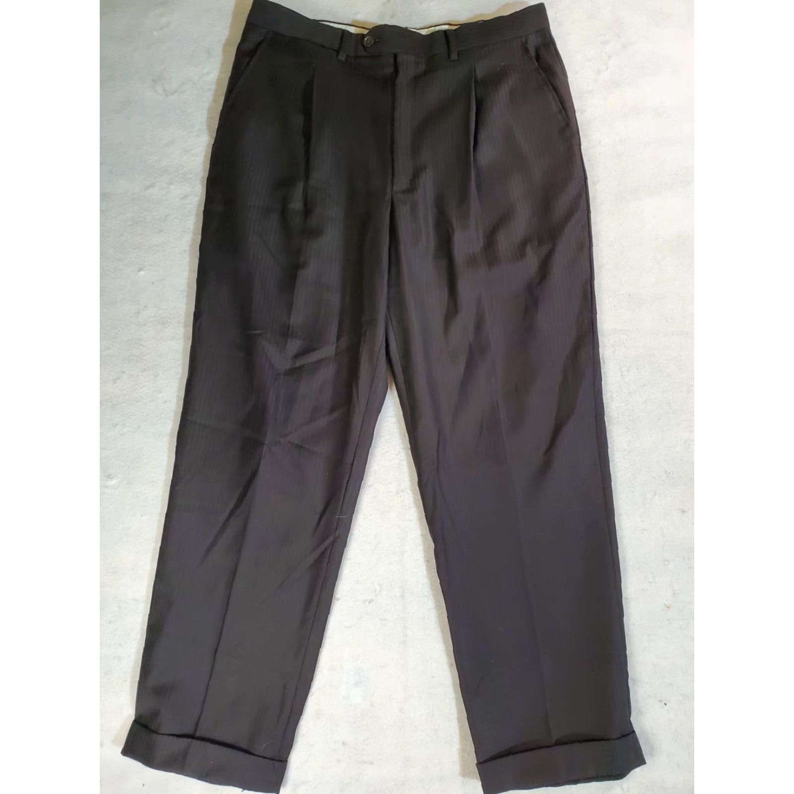 Alife VINTAGE Zanetti Zen Life Suit Mens Size 50R Regular 2 Piece Wool Black Notch Lapel 2-Button Genova Model 80s 90s Size 50R - 3 Thumbnail