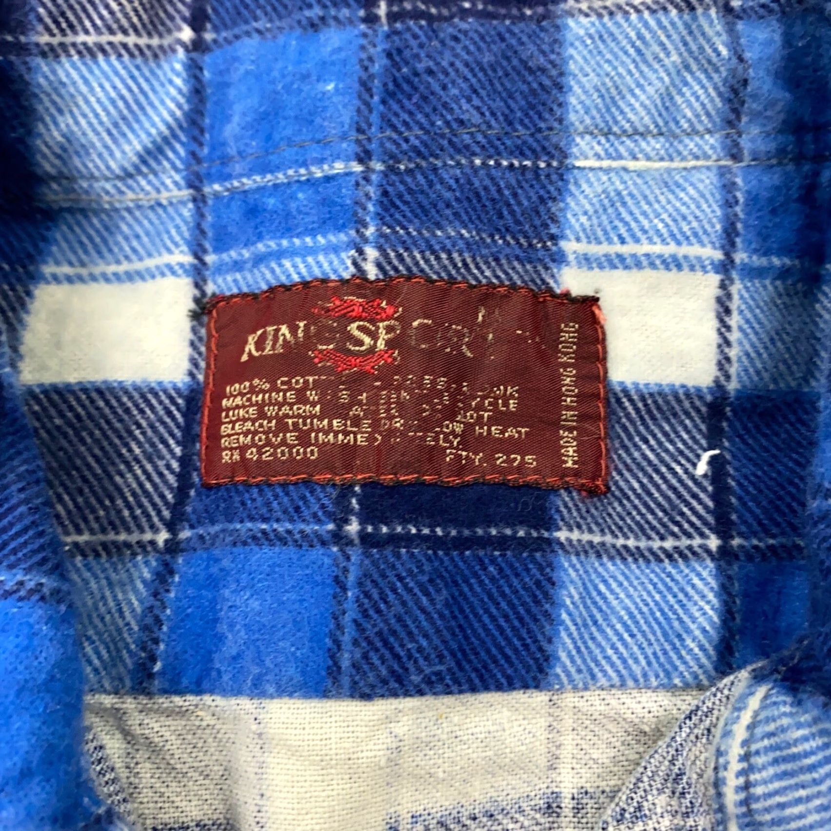Vintage VINTAGE King Sport Shirt Mens M Blue Plaid Flannel Button-Up 80s Pockets Casual Workwear Size M Mens Size US M / EU 48-50 / 2 - 2 Thumbnail