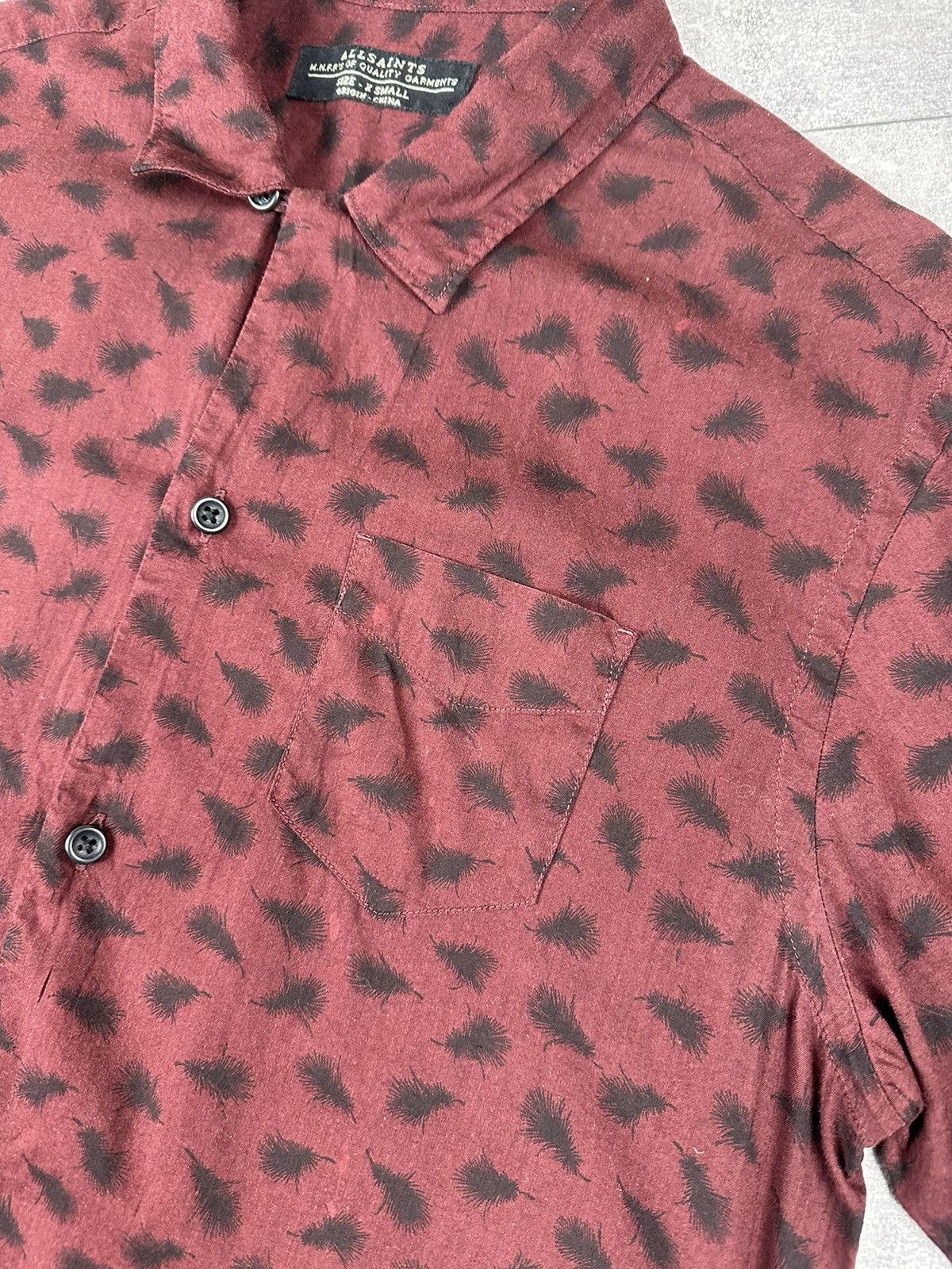 Allsaints Allsaints Burgundy Havre SS Shirt Button Up Size US XS / EU 42 / 0 - 2 Thumbnail