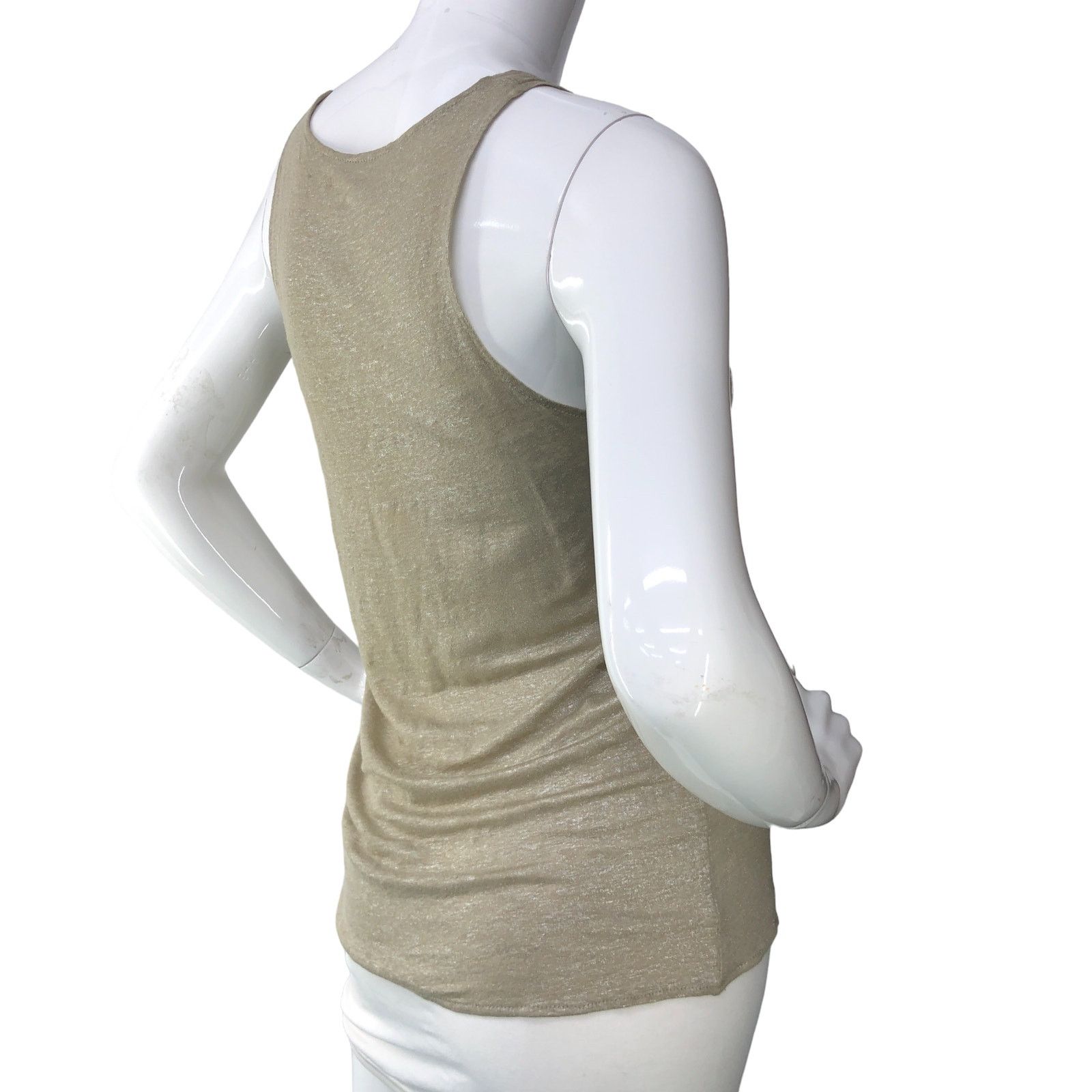 MAJESTIC FILATURES Majestic Paris Size 1 US XS Tank Top Linen Scoop Neck Khaki Size XS / US 0-2 / IT 36-38 - 8 Thumbnail