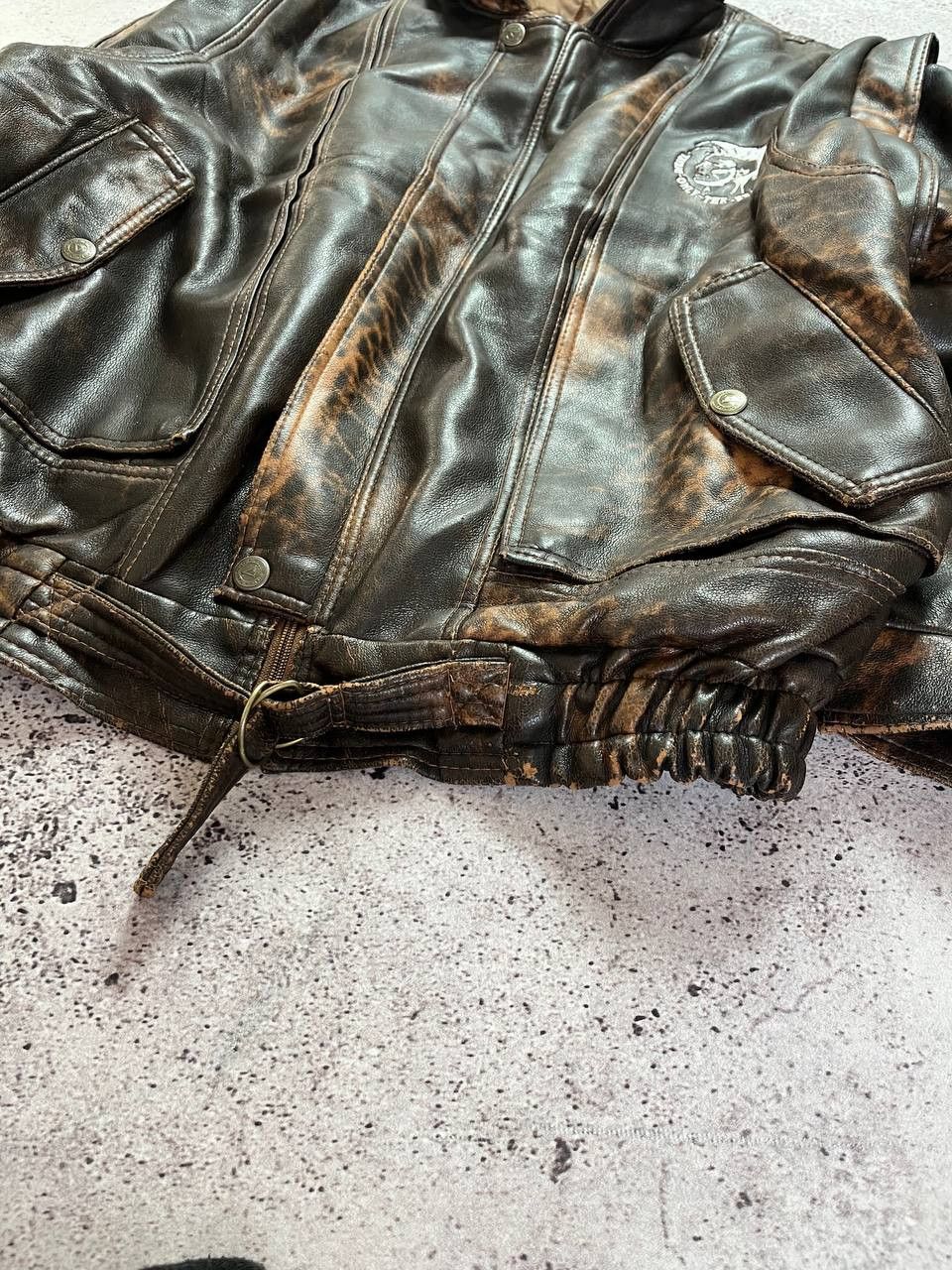 Diesel Vintage Diesel Leather Jacket Big Logo Bomber Japan Style Size US L / EU 52-54 / 3 - 13 Thumbnail