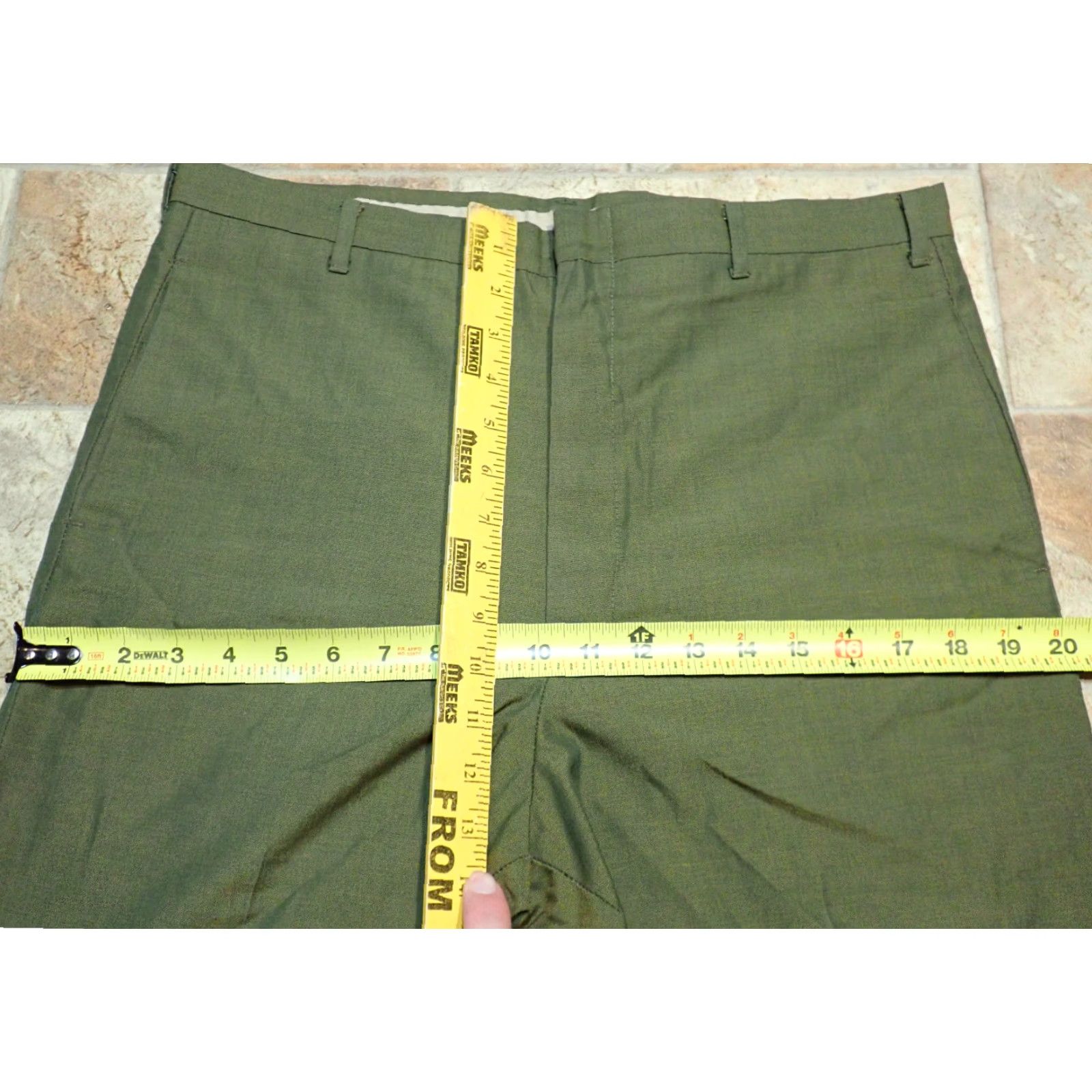 Vintage VINTAGE KORATRON 1960s Green Sharkskin Pants Slacks 35x28 Business Mens Size US 35 - 5 Thumbnail
