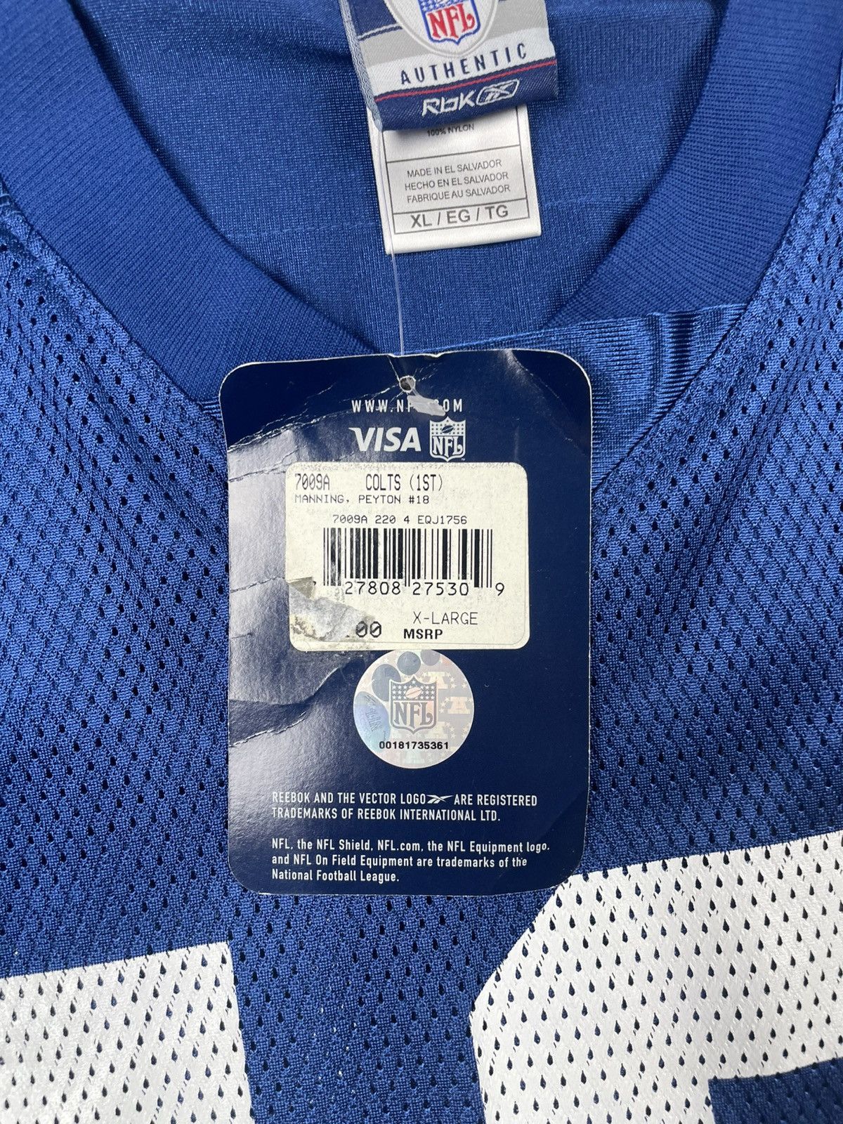 Reebok Vintage Reebok XL Colts #18 Peyton Manning NFL Jersey Drip Size US XL / EU 56 / 4 - 5 Thumbnail