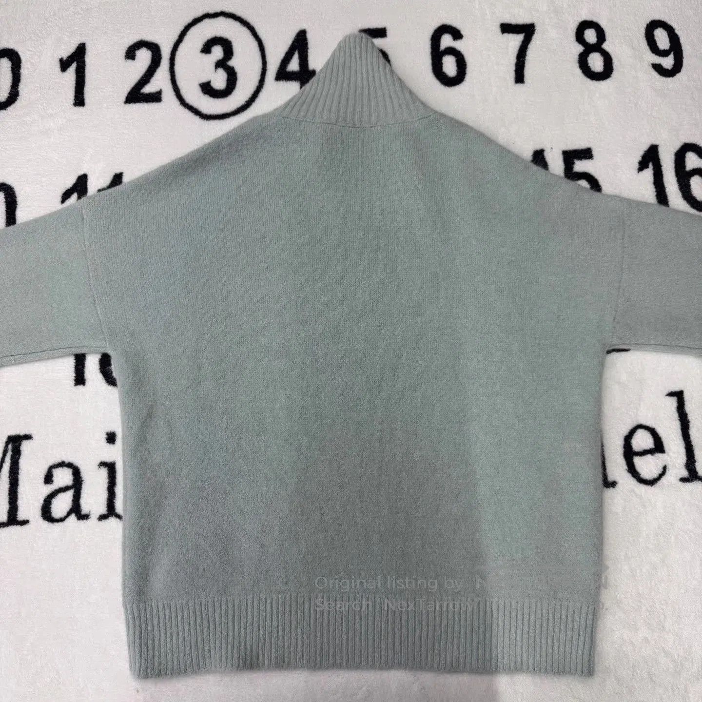 AMI Blue Turtleneck Sweater with Heart and A Design XL. Size US XL / EU 56 / 4 - 2 Thumbnail