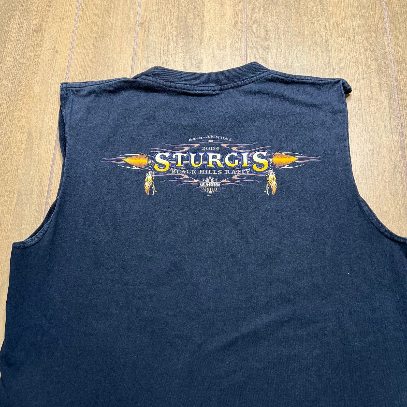 Harley Davidson Vintage 2004 Sturgis Black Hills Rally sleeveless t-Sz M Size US M / EU 48-50 / 2 - 7 Thumbnail