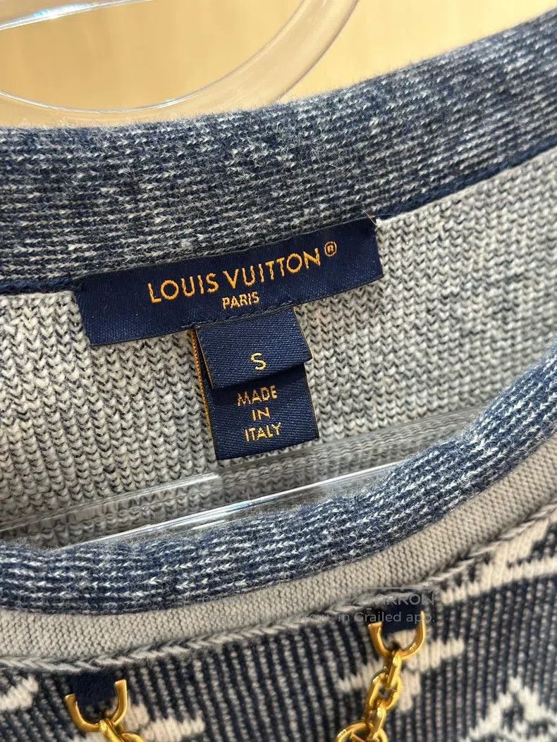 Louis Vuitton Louis Vuitton Blue and white full-print logo knit dress Size S / US 4 / IT 40 - 4 Thumbnail