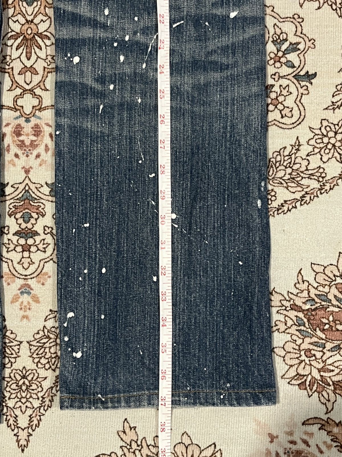 Japanese Brand WASHED DENIM PAINT SPLATTER DISTRESSED JEANS NOT HELMUT LANG Size US 31 - 13 Thumbnail