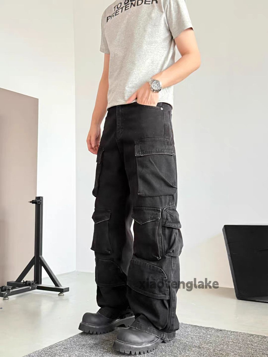 Vintage Washed faded loose baggy skate hiphop cargo jeans Size US 32 / EU 48 - 11 Thumbnail