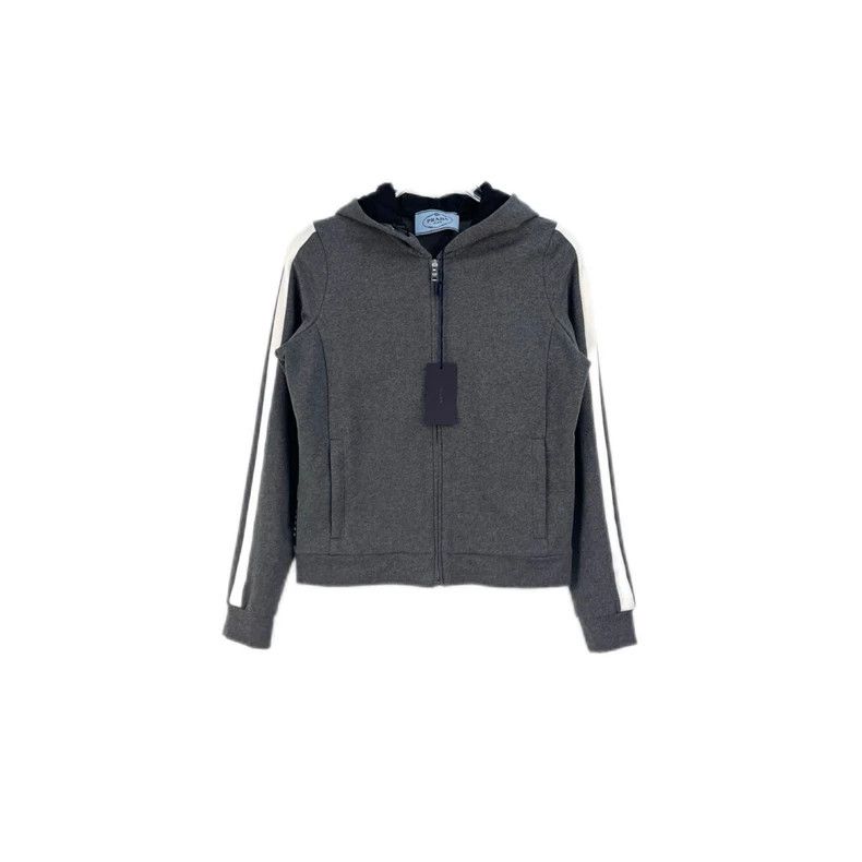 Prada Prada Gray and white-edged sweatshirt zipper cardigan jacke Size US L / EU 52-54 / 3 - 1 Thumbnail