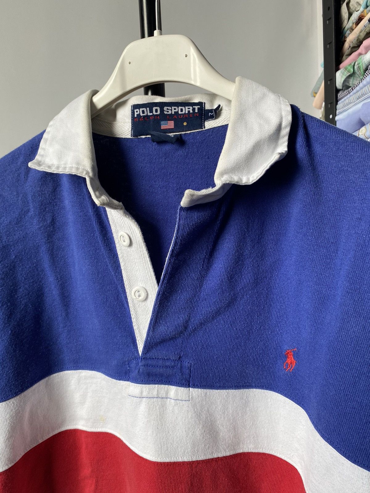 Polo Ralph Lauren 🔥Polo Sport Ralph Lauren Rugby Striped Polo Sweatshirt Size US M / EU 48-50 / 2 - 2 Thumbnail