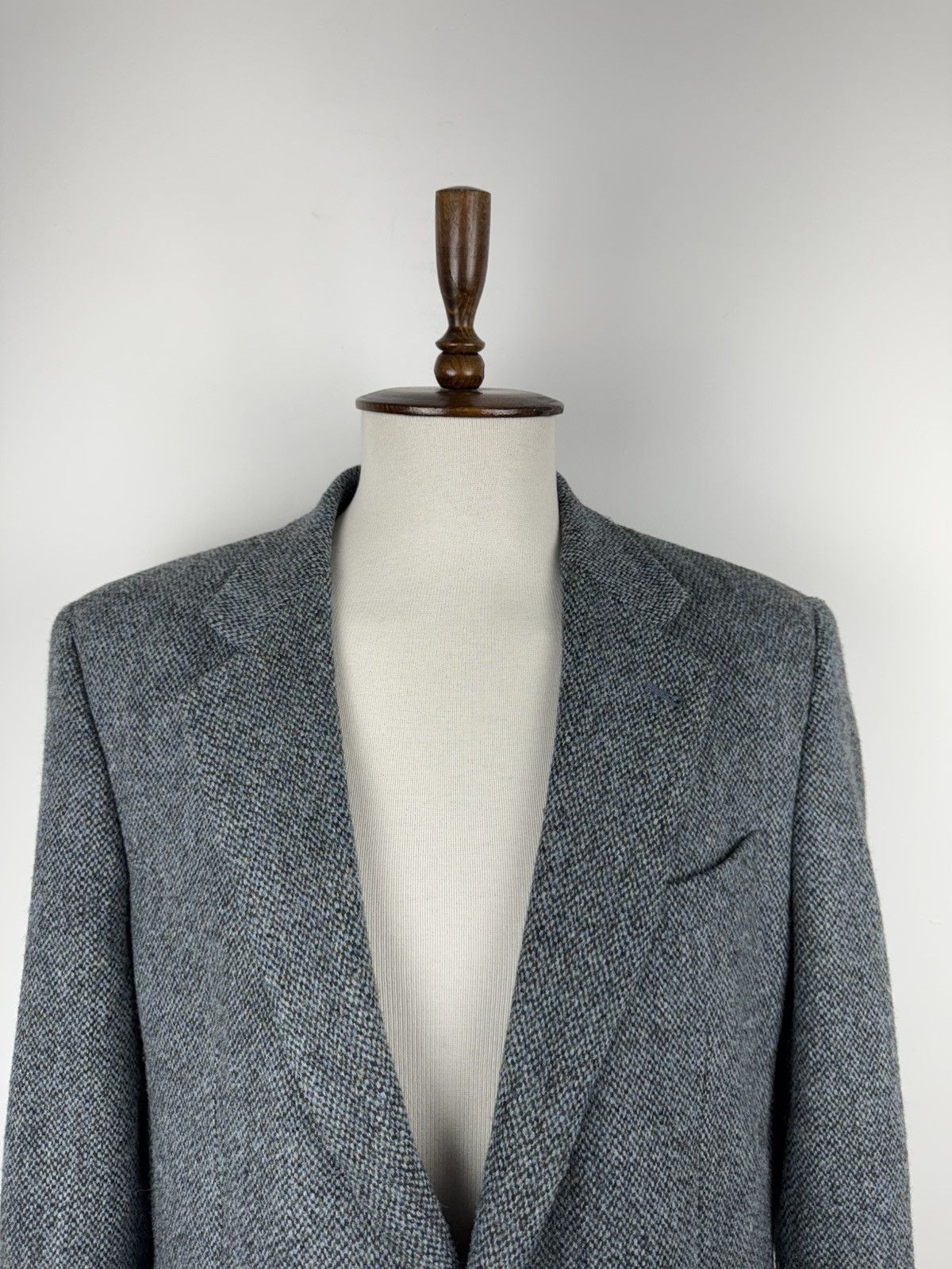 Harris Tweed × Vintage Men’s Vintage Harris Tweed Wool Blazer Short 42 / EUR 52-54 Size 54L - 2 Thumbnail