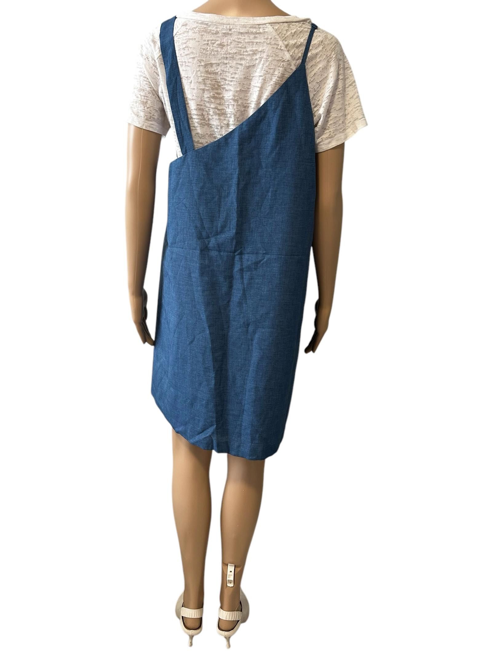 Designer Chic Denim Slip Dress with Layered T-shirt Size M / US 6-8 / IT 42-44 - 4 Thumbnail