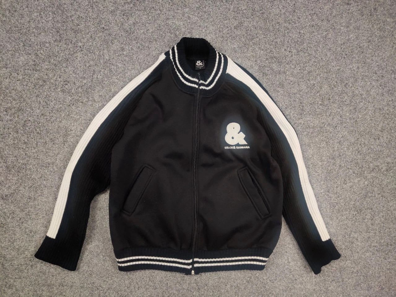 Vintage Vintage Dolce & Gabbana Logo Black ribbed Light Jacket Y2K Size US M / EU 48-50 / 2 - 7 Thumbnail