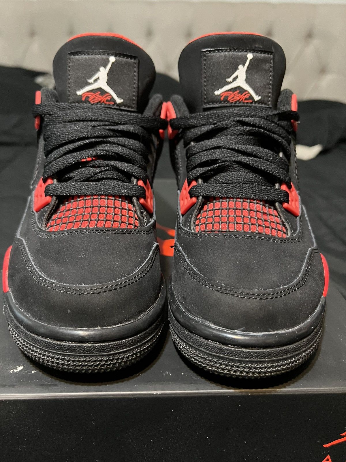 Jordan Brand × Nike Jordan 4 Red Thunder GS Size US 5.5 / EU 38 - 1 Thumbnail