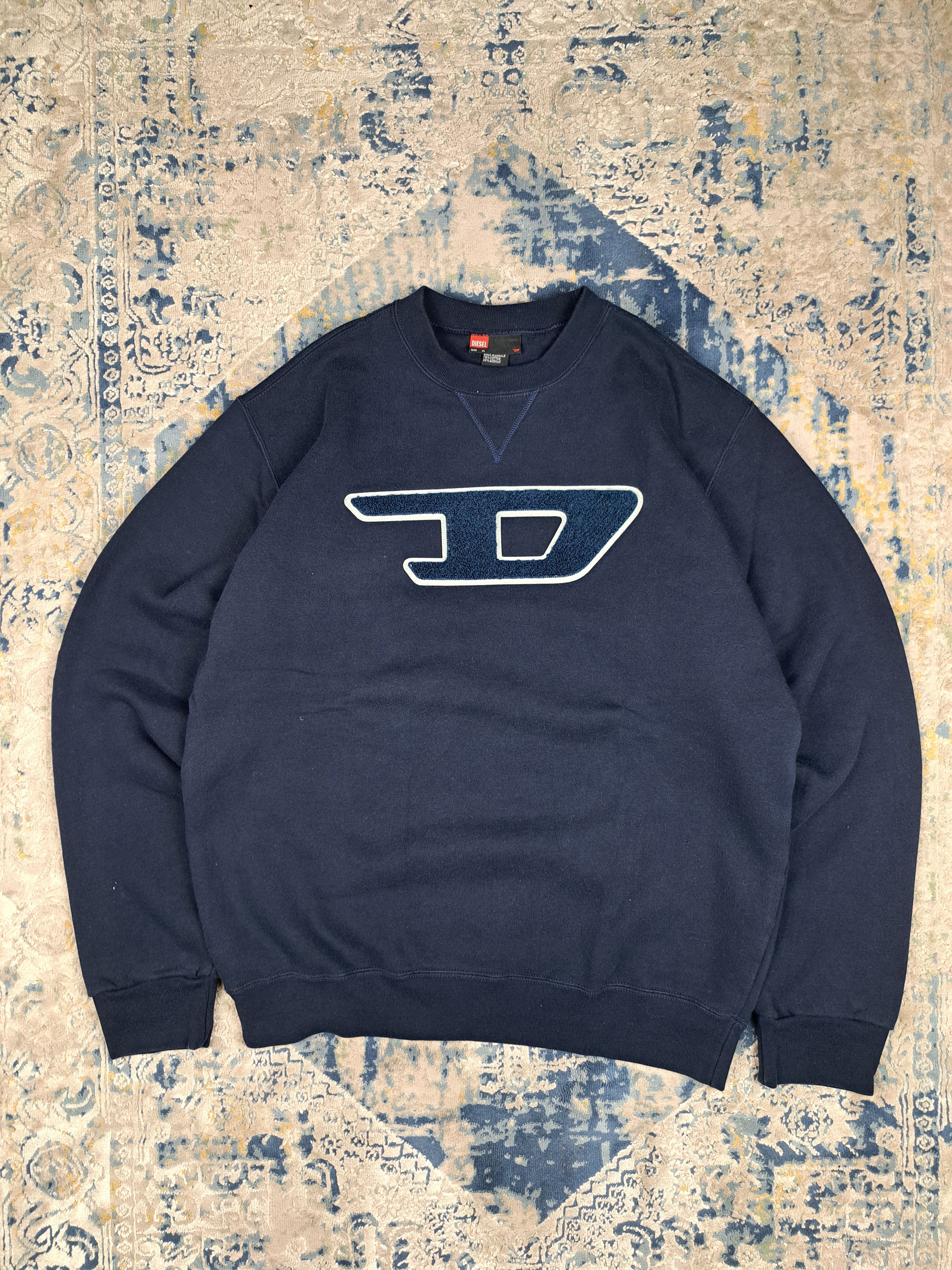 Diesel Diesel 00s Frotte Big Logo Boxy Fit y2k Crewneck Sweatshirt Size US XL / EU 56 / 4 - 1 Thumbnail