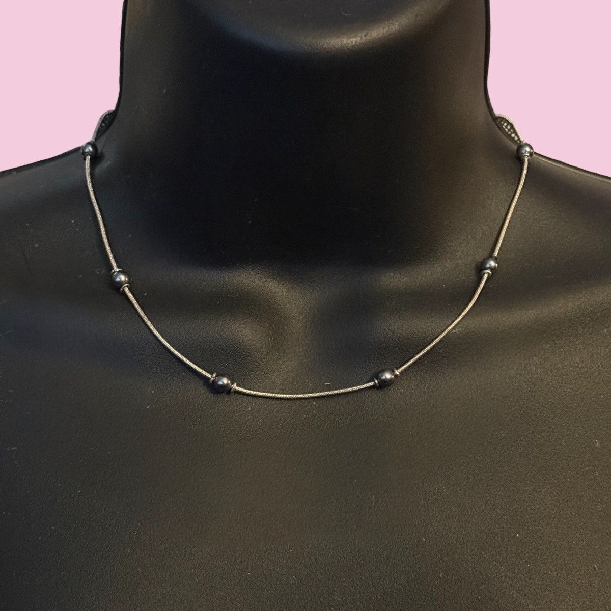 Vintage Vintage Carolee silver tone station bead necklace Size ONE SIZE - 1 Thumbnail