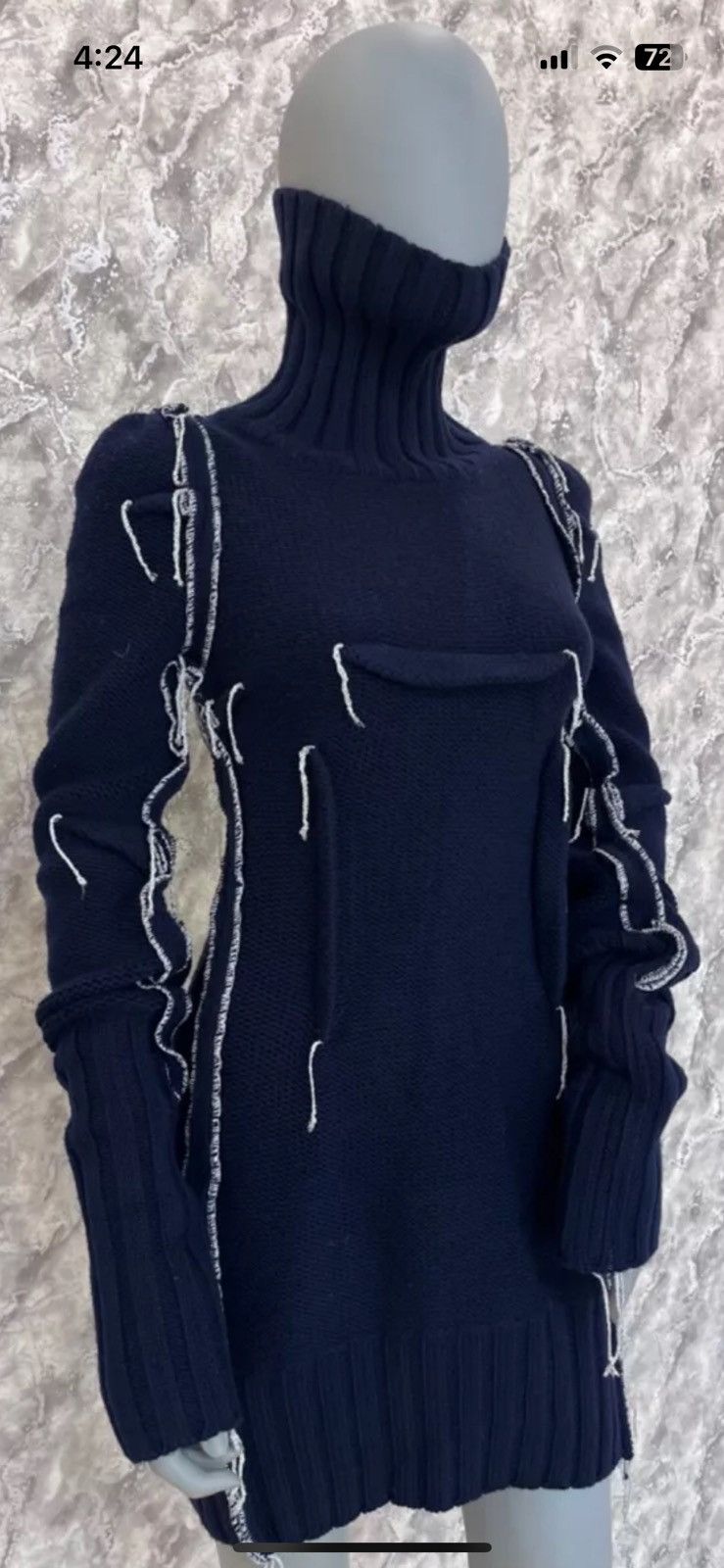 Maison Margiela Margiela size s marineblau Merinowolle pullover Kleid Size S / US 4 / IT 40 - 2 Thumbnail