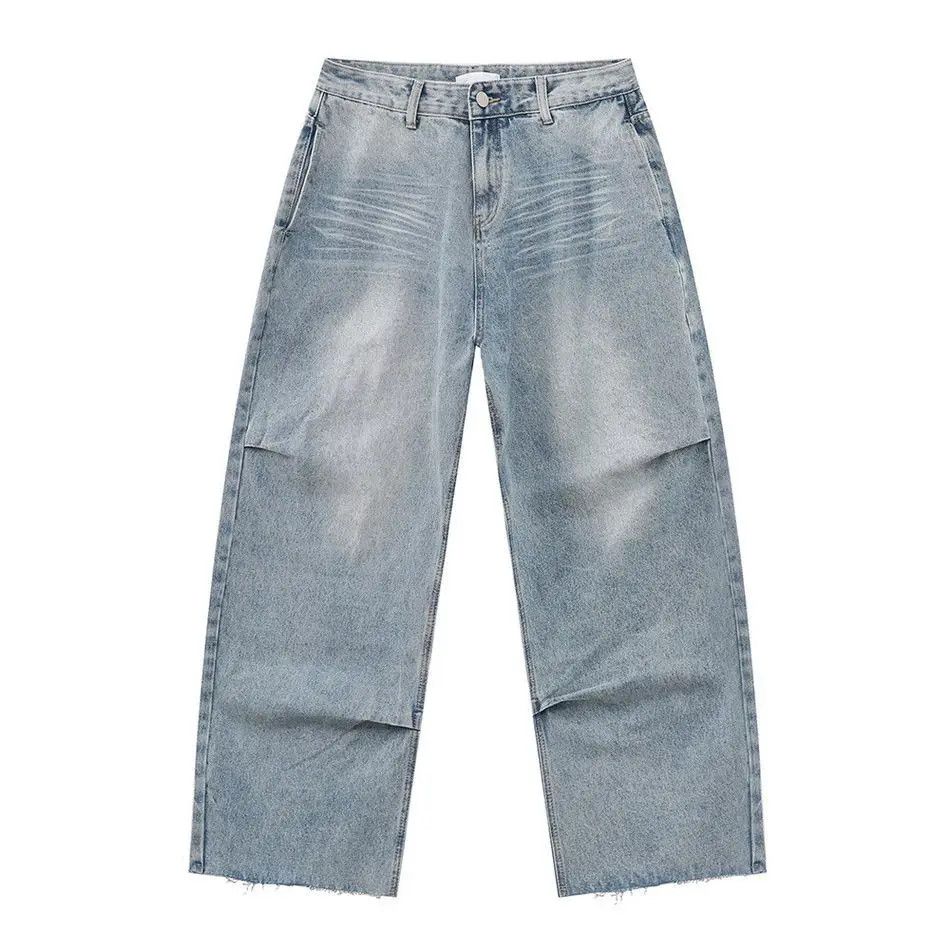 Japanese Brand Retro loose washed wide leg jeans Size US 32 / EU 48 - 4 Thumbnail