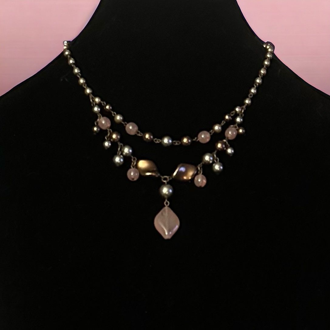 Other Draped copper and silver pearl necklace Size ONE SIZE - 1 Thumbnail