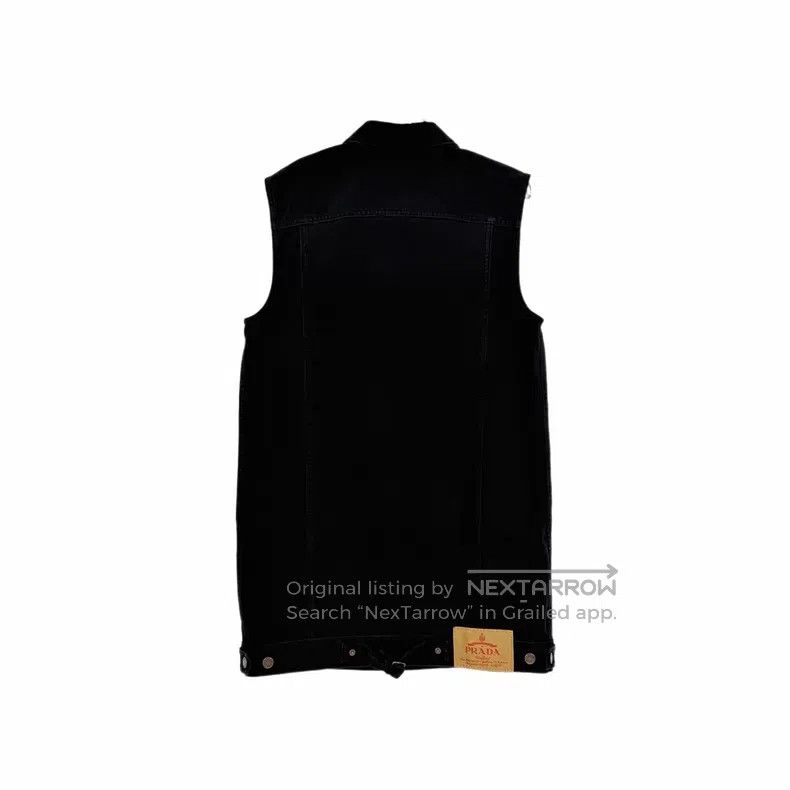 Prada Prada Black washed triangle sleeveless denim jacket Size XS / US 0-2 / IT 36-38 - 2 Thumbnail