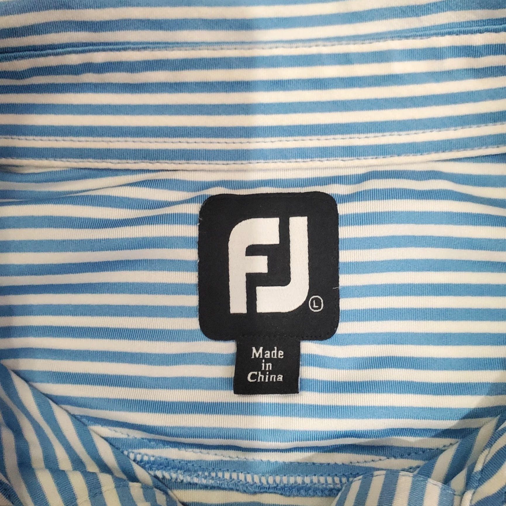 Footjoy FootJoy Polo Shirt Mens Large Blue Striped 1922 Tree Embroidery Performance Golf Shirt Size US L / EU 52-54 / 3 - 4 Thumbnail
