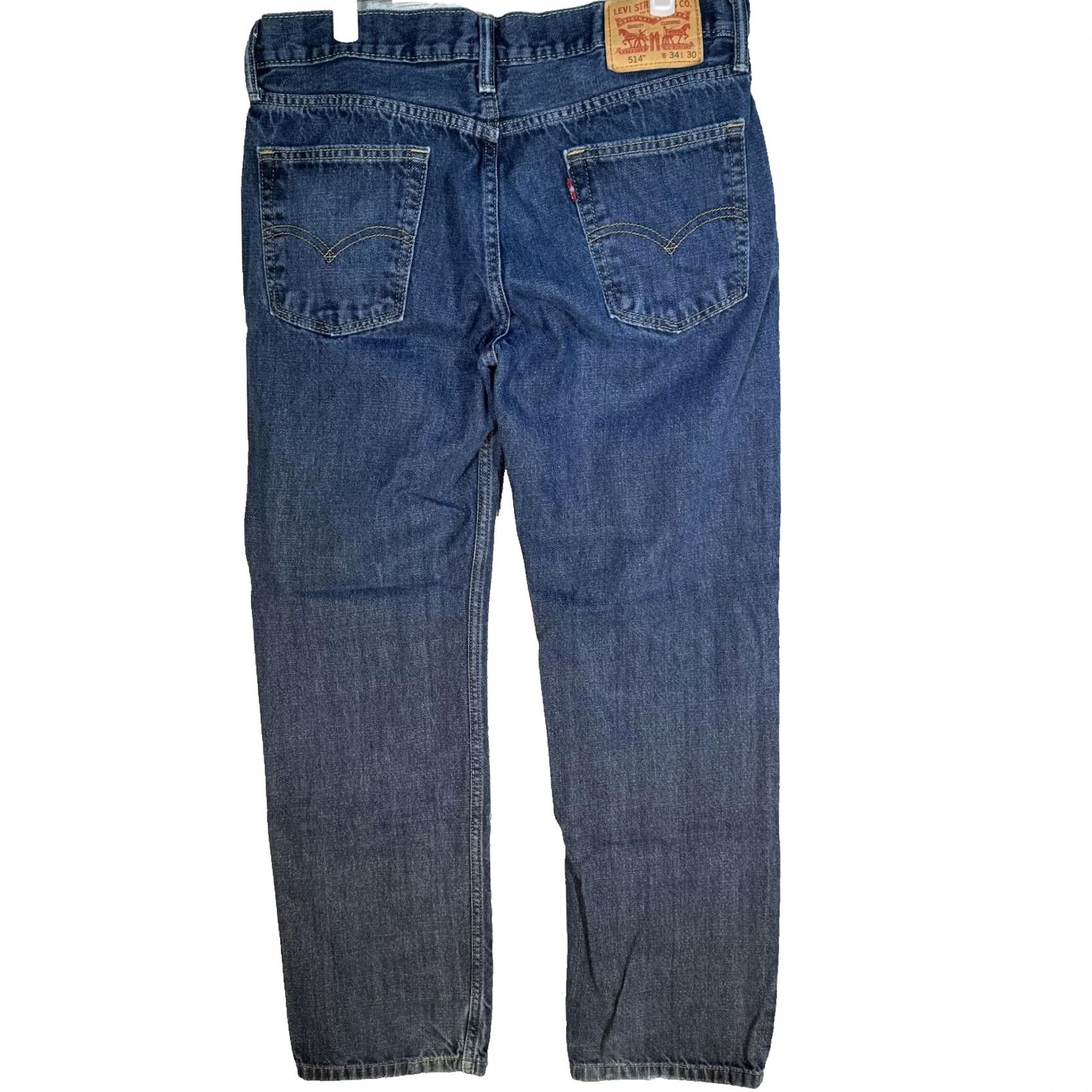 Levi's VINTAGE Levis 514 Jeans Mens 34x30 Blue Straight Fit Denim Mid Rise 5 Pocket Zip Fly Size US 34 / EU 50 - 2 Thumbnail