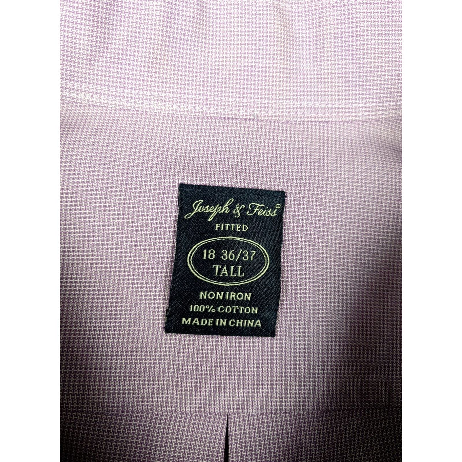 Joseph Joseph & Feiss Fitted Non Iron Mens Tall 18 Purple Weave Button Shirt Size US XXL / EU 58 / 5 - 6 Thumbnail