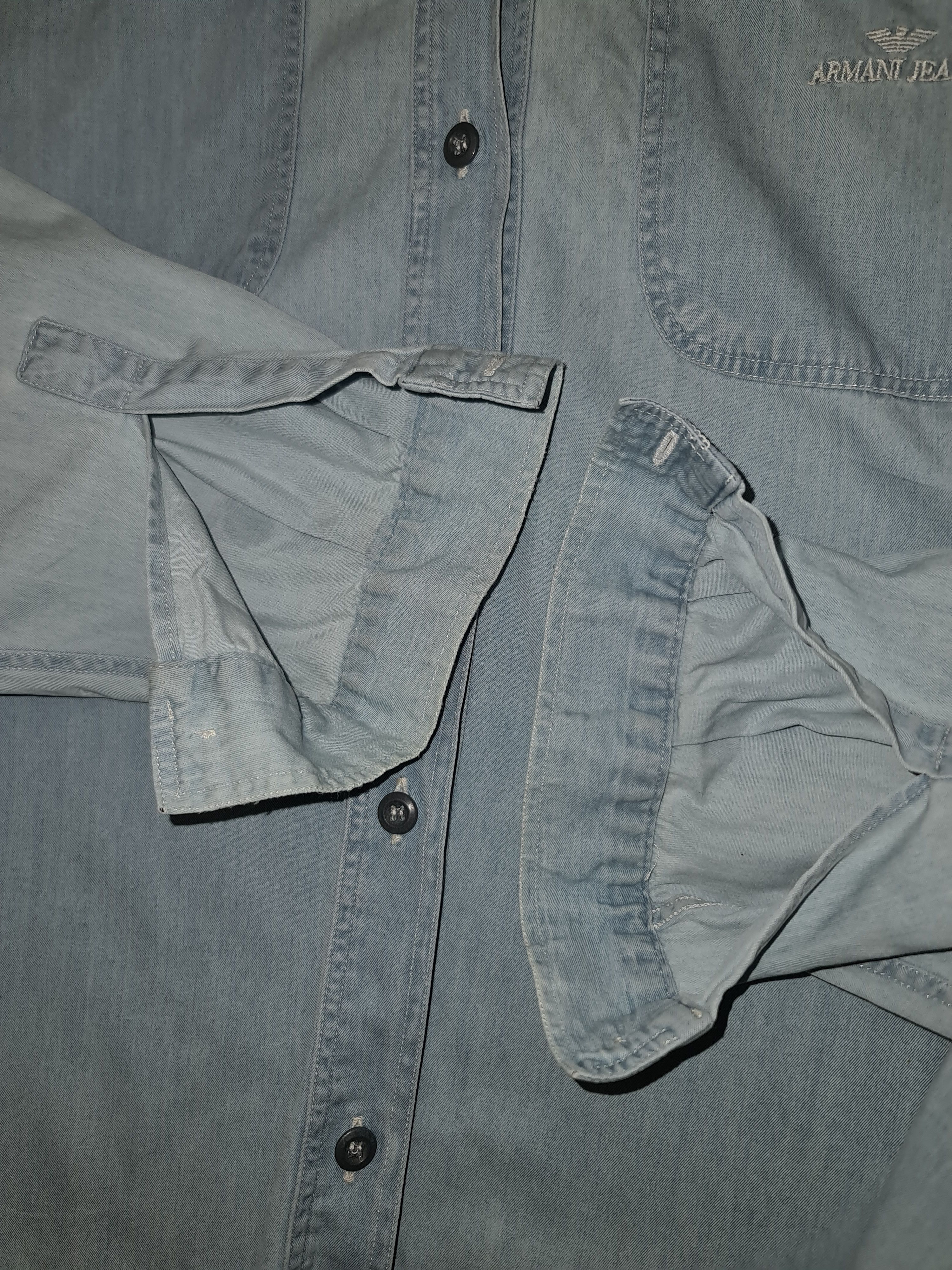 Armani Armani 90s Vintage Y2K Blue Shirt tee Size US L / EU 52-54 / 3 - 7 Thumbnail