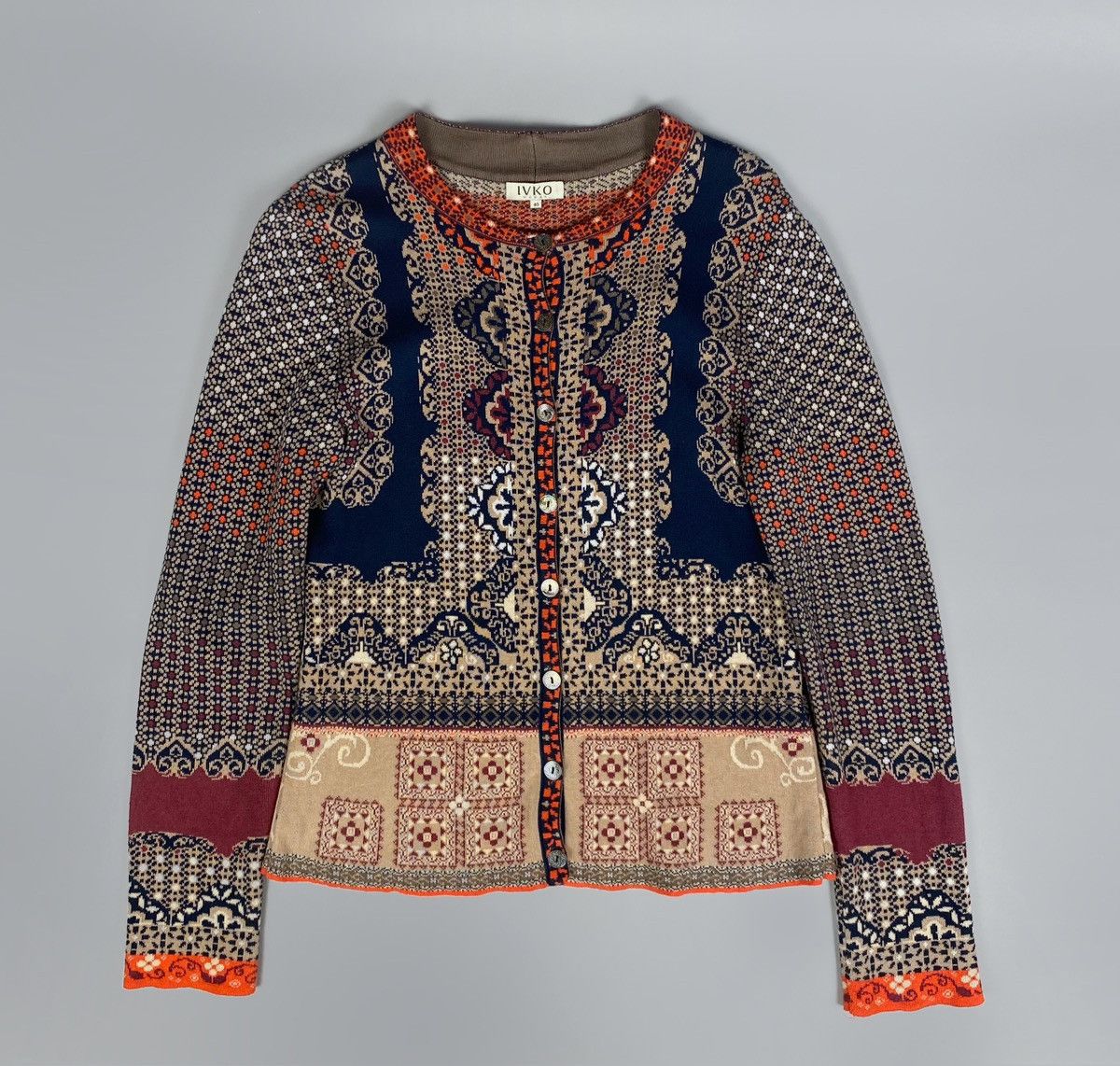 Other Women's IVKO Morocco Pattern Knit Cotton Sweater Size 40 L Size L / US 10 / IT 46 - 11 Thumbnail