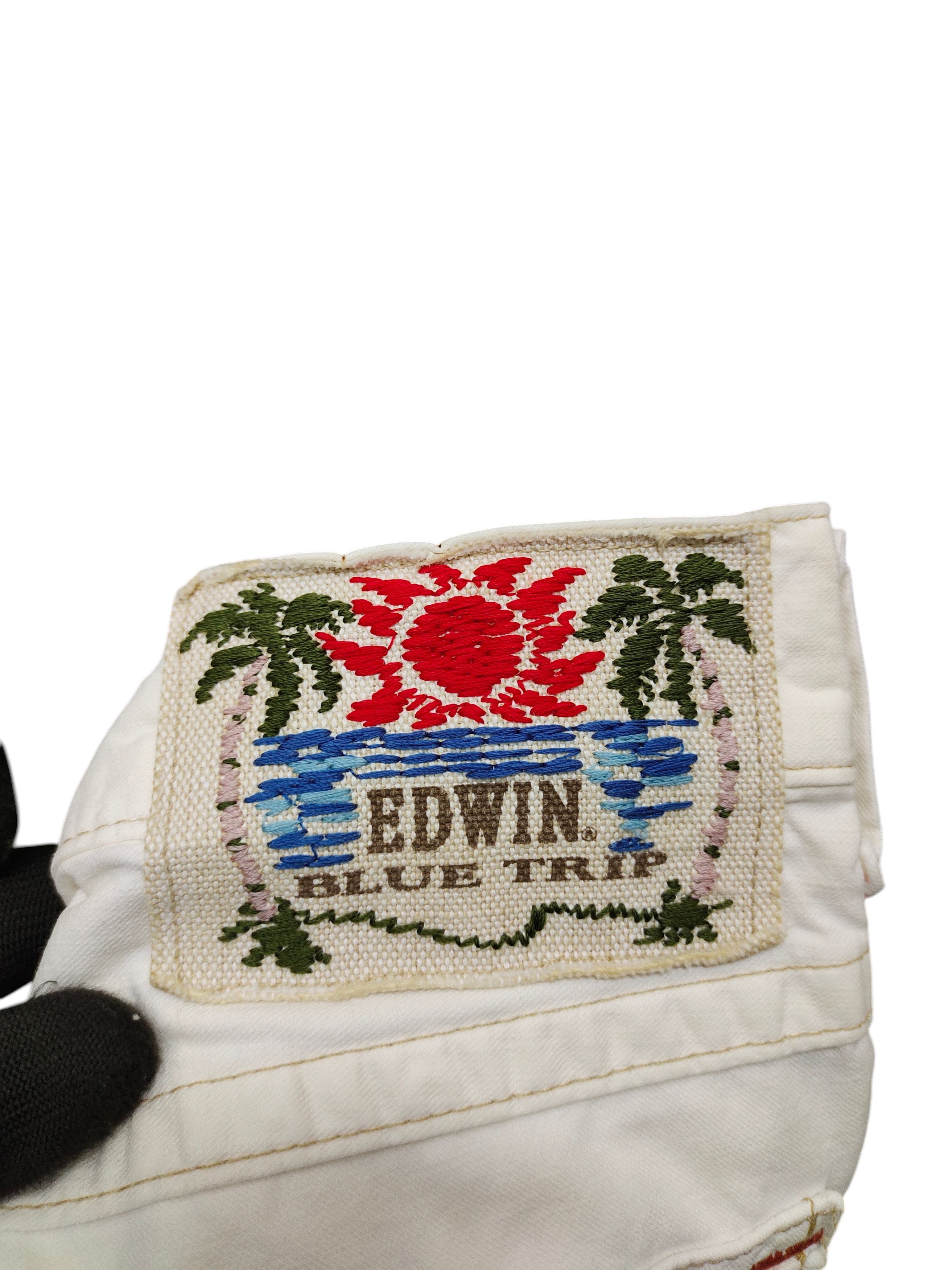 If Six Was Nine Flare Jeans Edwin Blue Trip White Denim Bootcut BT5012 Size US 30 / EU 46 - 11 Thumbnail