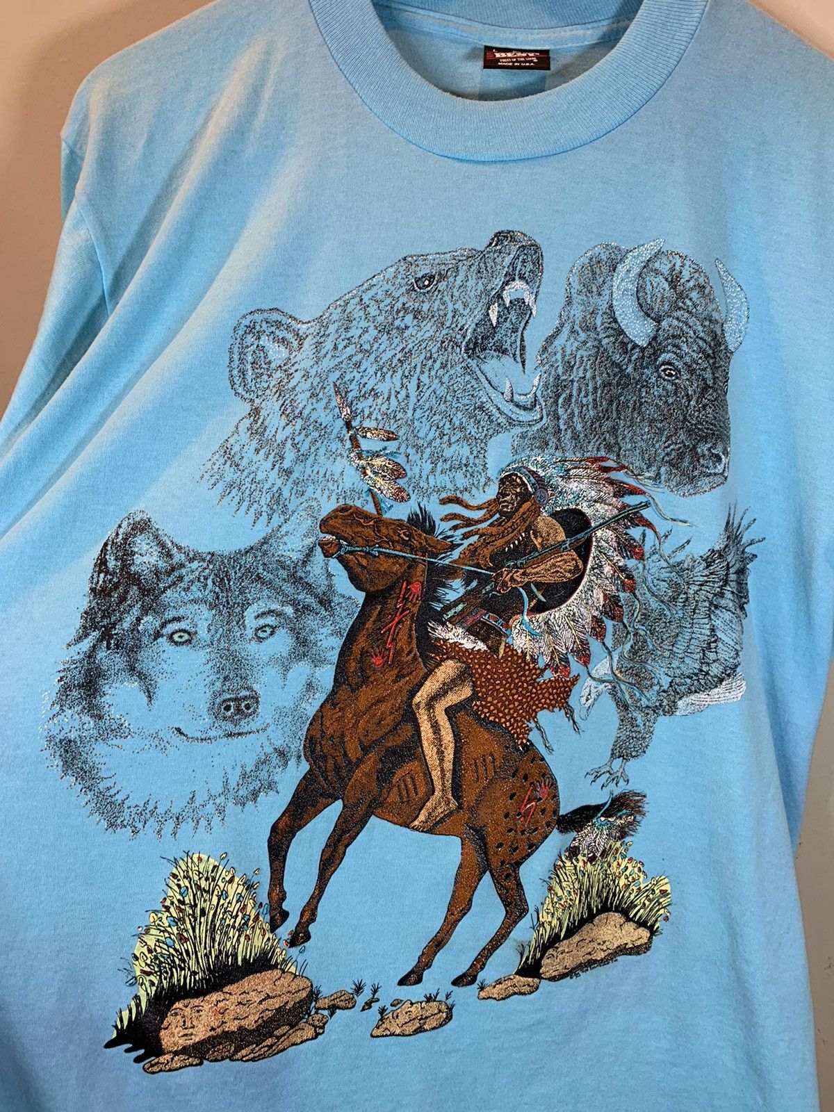 Vintage RARE* Vintage Native Tribal Chief Nature Single Stitch Shirt Size US L / EU 52-54 / 3 - 2 Thumbnail