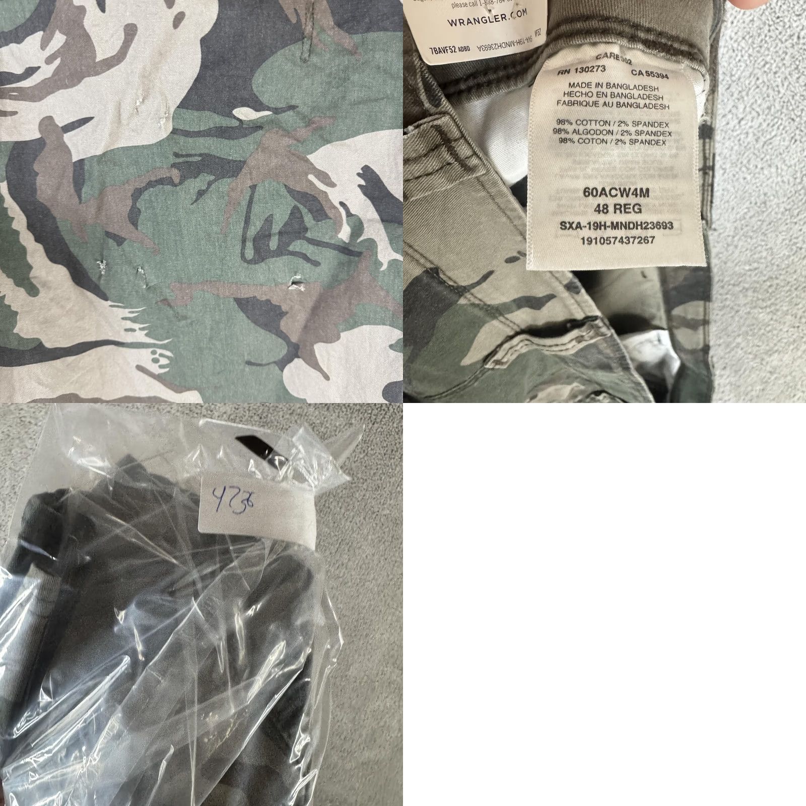 Wrangler Wrangler Cargo Shorts Mens 48 Green Camo Relaxed Fit Stretch Outdoor Tech Pocket Size US 32 / EU 48 - 9 Thumbnail