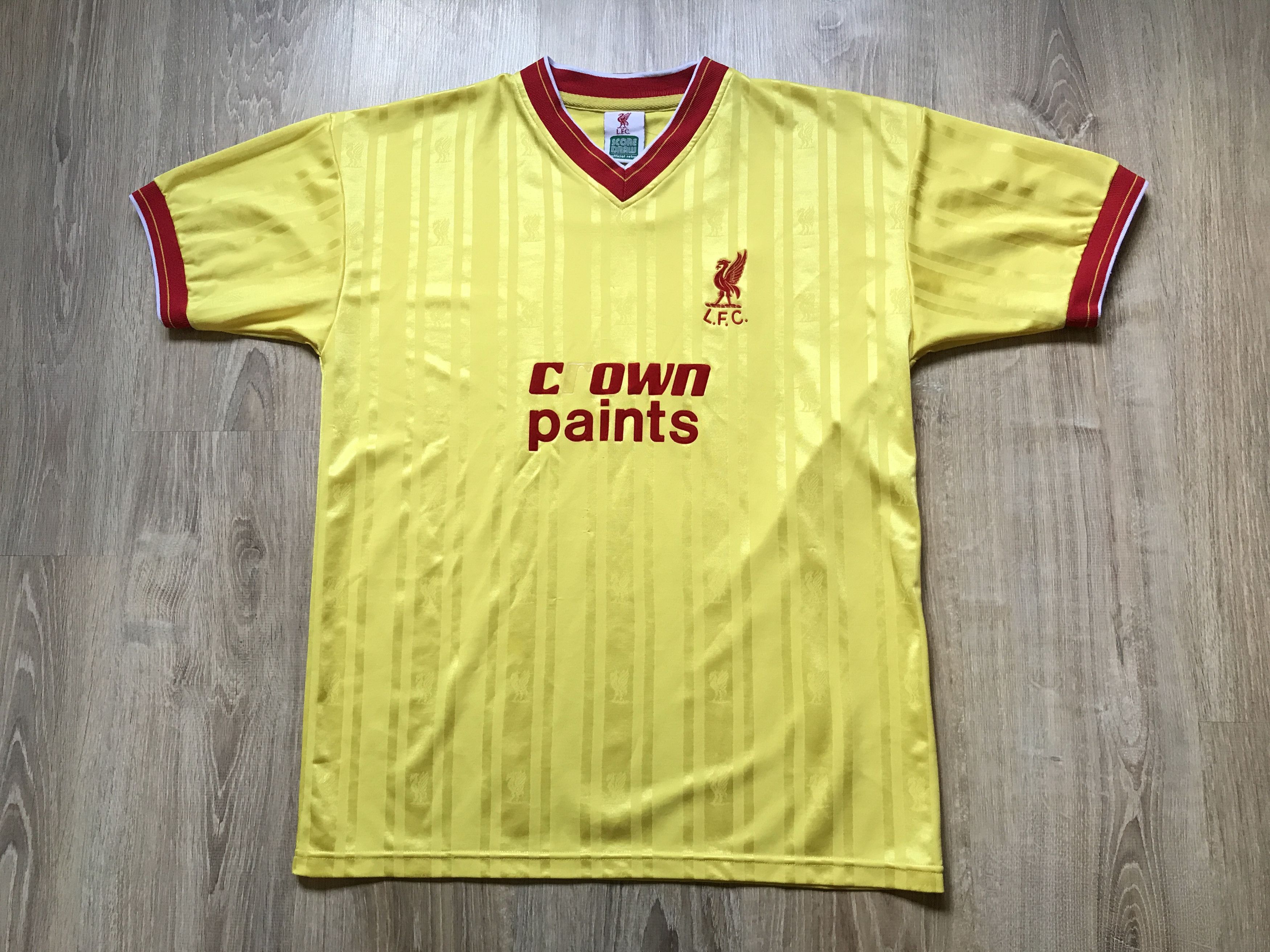 Vintage Score Draw Liverpool Retro Jersey Size US L / EU 52-54 / 3 - 1 Thumbnail