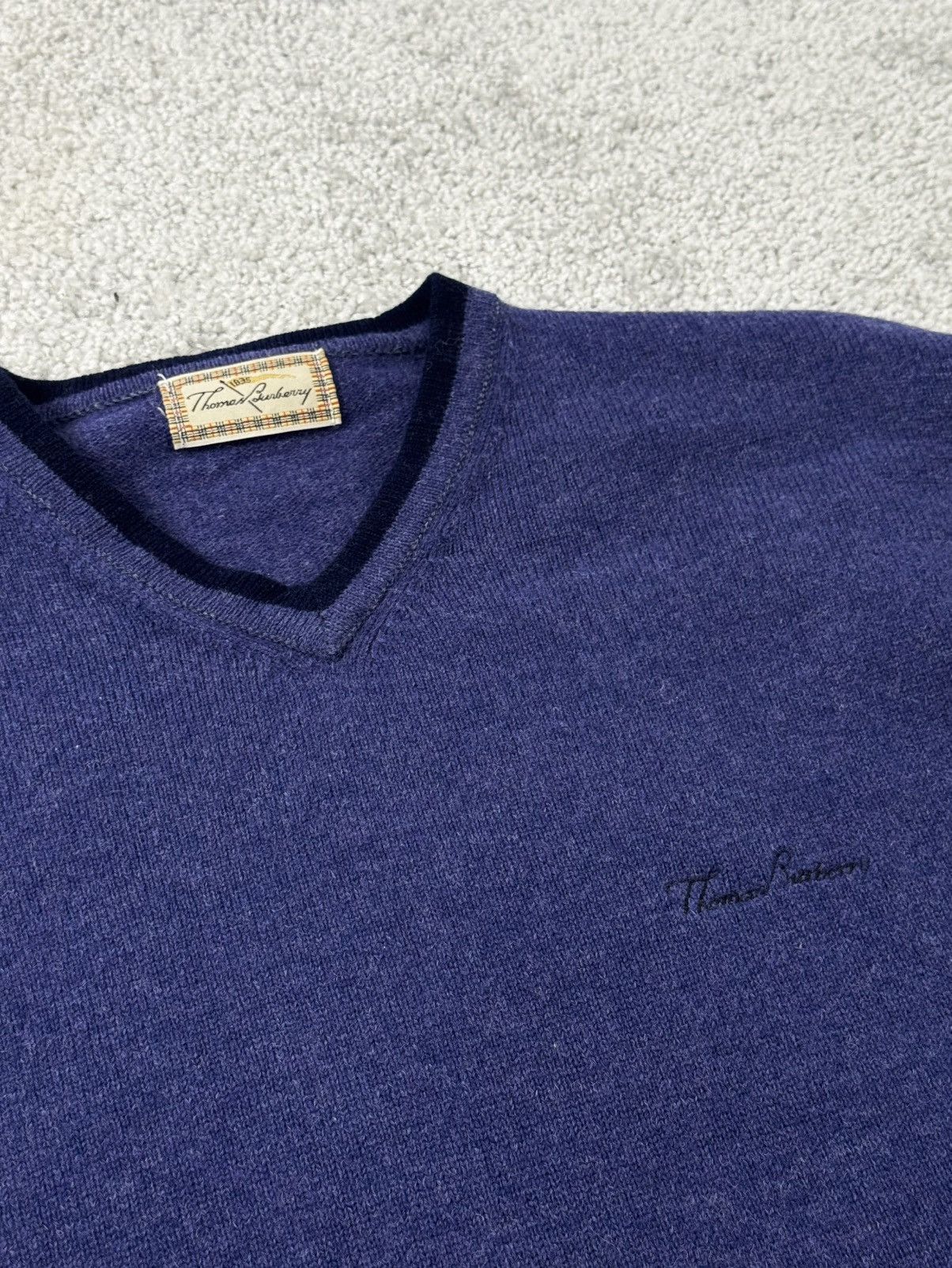 Burberry Burberry Lambswool Pullover Sweater Blue Men’s Size L Size US L / EU 52-54 / 3 - 9 Thumbnail
