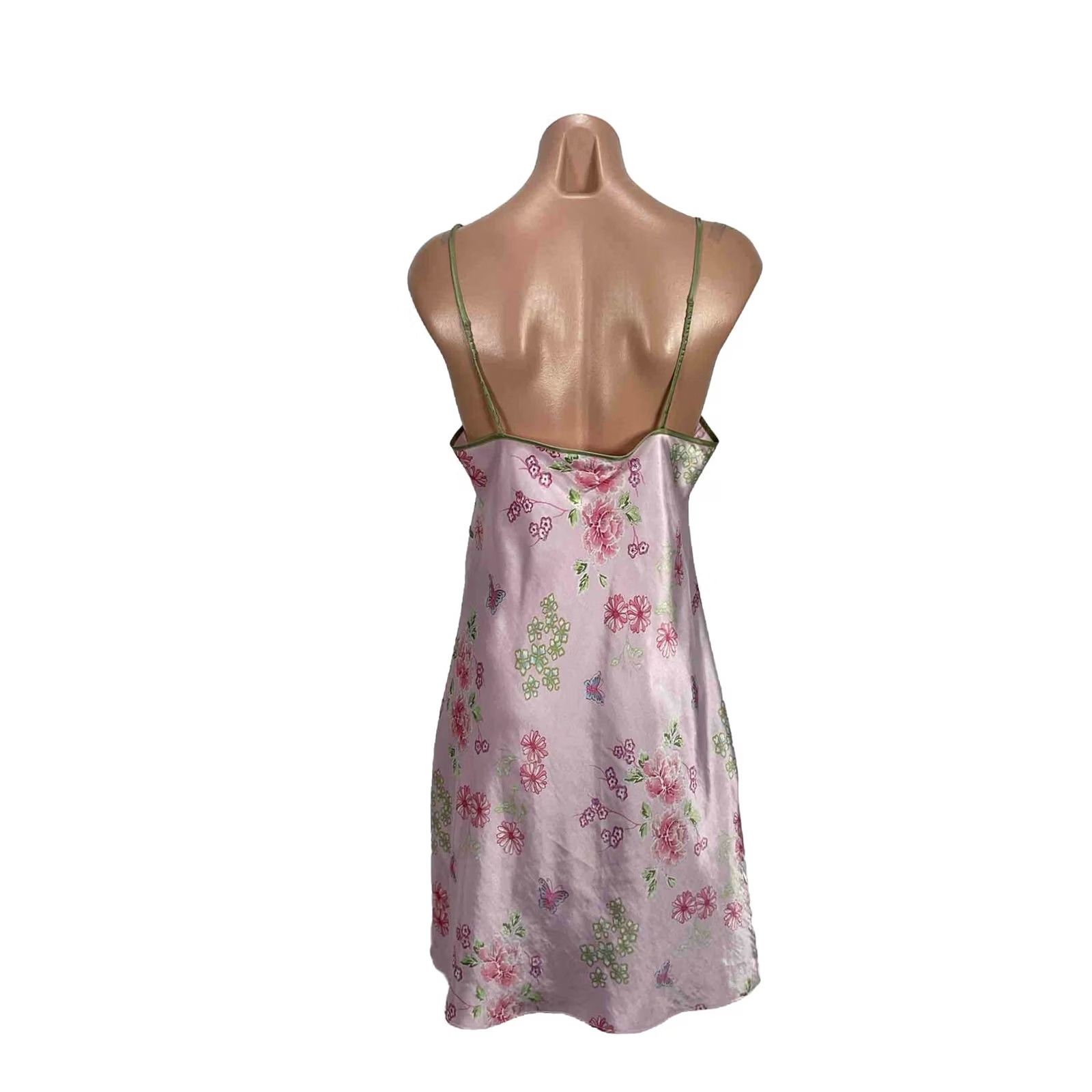 Vintage VINTAGE SUSSAN LINGERIE Nightie Sleepwear Gown Silky Pink Shiny Robe Peignoir 2pc Set M Womens Size ONE SIZE - 4 Thumbnail