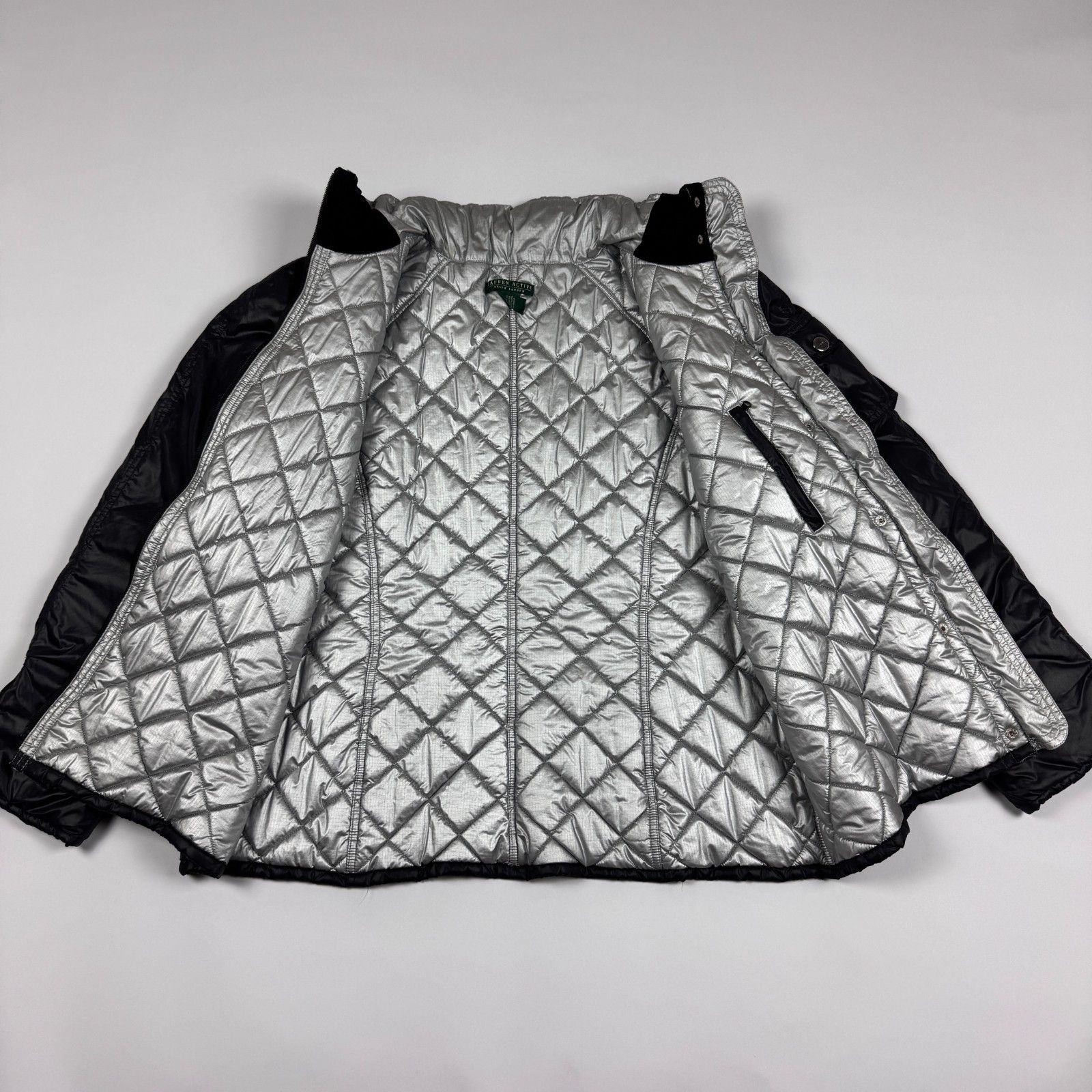 Lauren Ralph Lauren Lauren Ralph Lauren Puffer Jacket XL Black Quilted Silver Size XL / US 12-14 / IT 48-50 - 6 Thumbnail