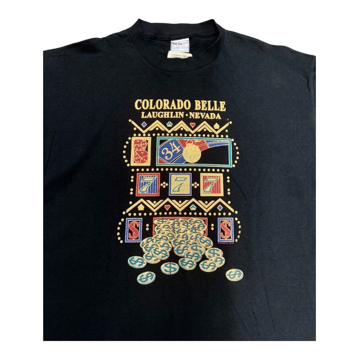 Vintage Vintage 1993s Black Las Vegas Nevada T-shirt Men Size XL Size US XL / EU 56 / 4 - 2 Thumbnail