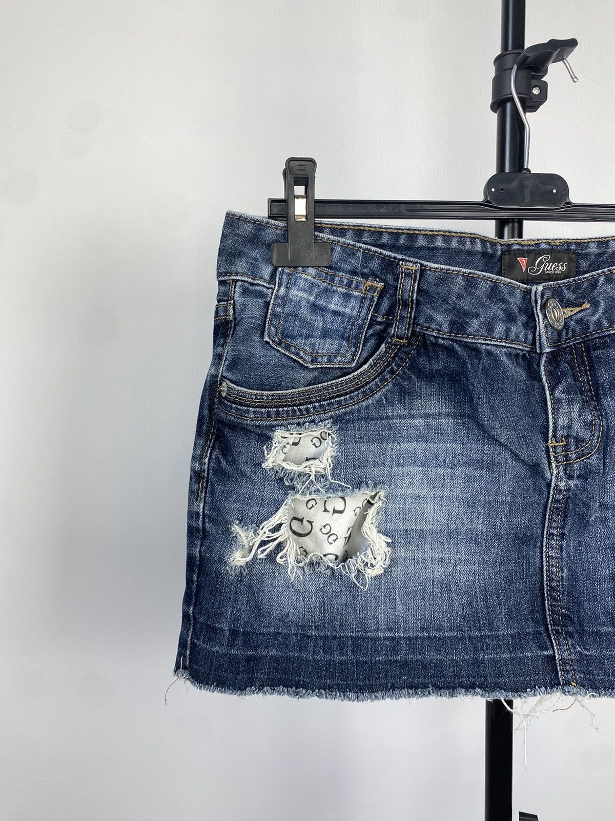 Guess × If Six Was Nine × Vintage MINI DENIM SKIRT JAPANESE STYLE 2000s Size 34" / US 12 / IT 48 - 3 Thumbnail