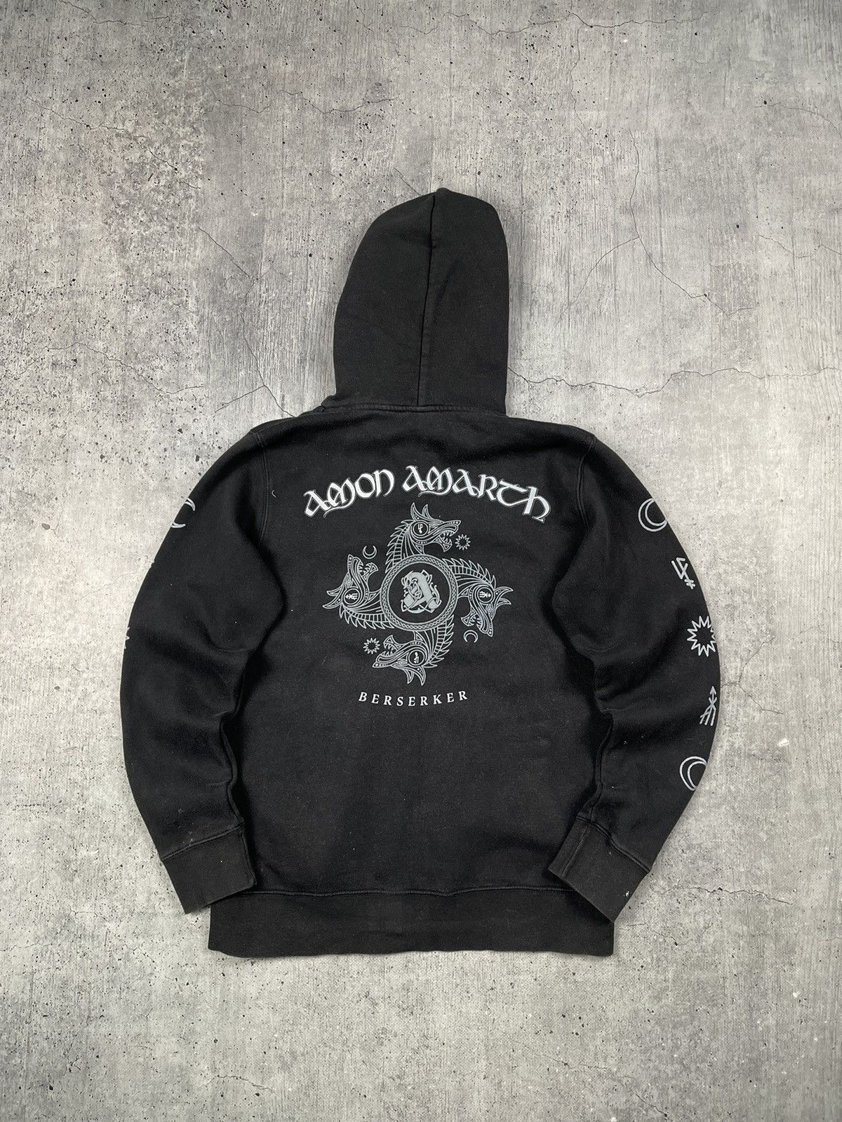 Band Tees × Vintage VINTAGE 90's AMON AMARTH BLACK HOODIE THOR ODIN ODIN'S SON Size US S / EU 44-46 / 1 - 5 Thumbnail