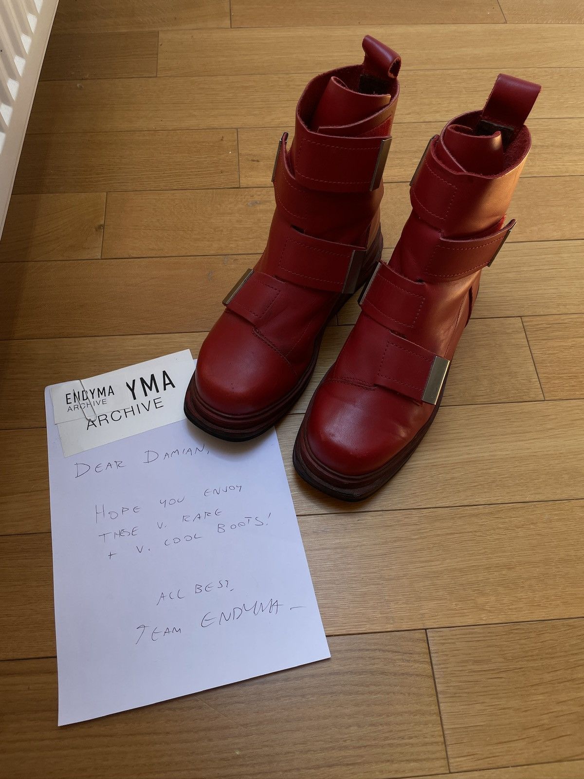 Dirk Bikkembergs Dirk Bikkembergs AW96 4 Velcro Straps Leather Boots Size US 10 / EU 43 - 7 Thumbnail