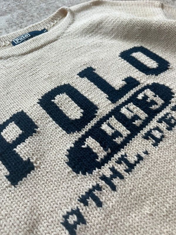 Polo Ralph Lauren Polo Ralph Lauren Athl. Dept 1993 Vintage Sweater Hand Knit Size US M / EU 48-50 / 2 - 3 Thumbnail