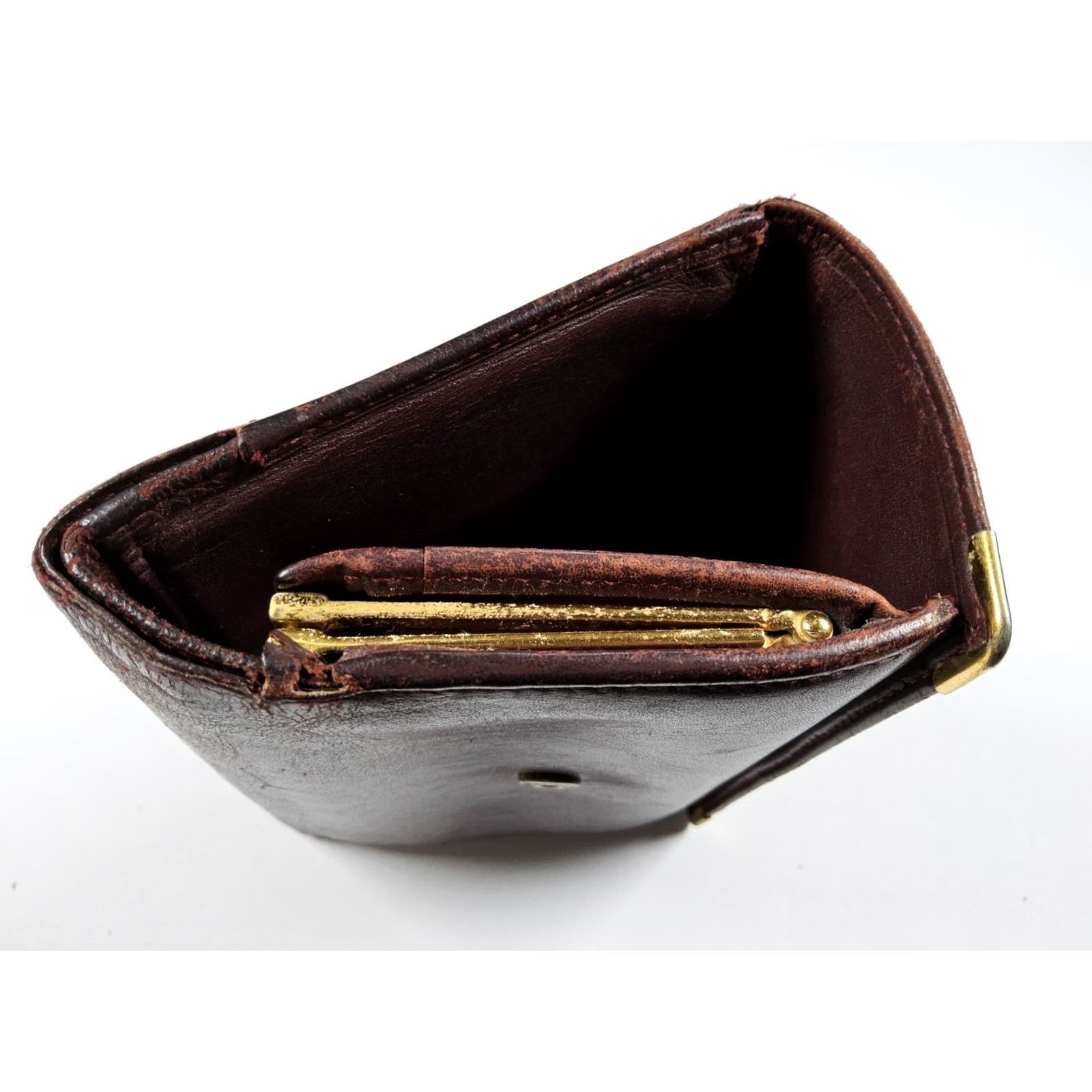 Cartier Cartier Leather Trifold Wallet Bordeaux Must de Line Men Wallet Bifold 90s Credit Card Size ONE SIZE - 3 Thumbnail