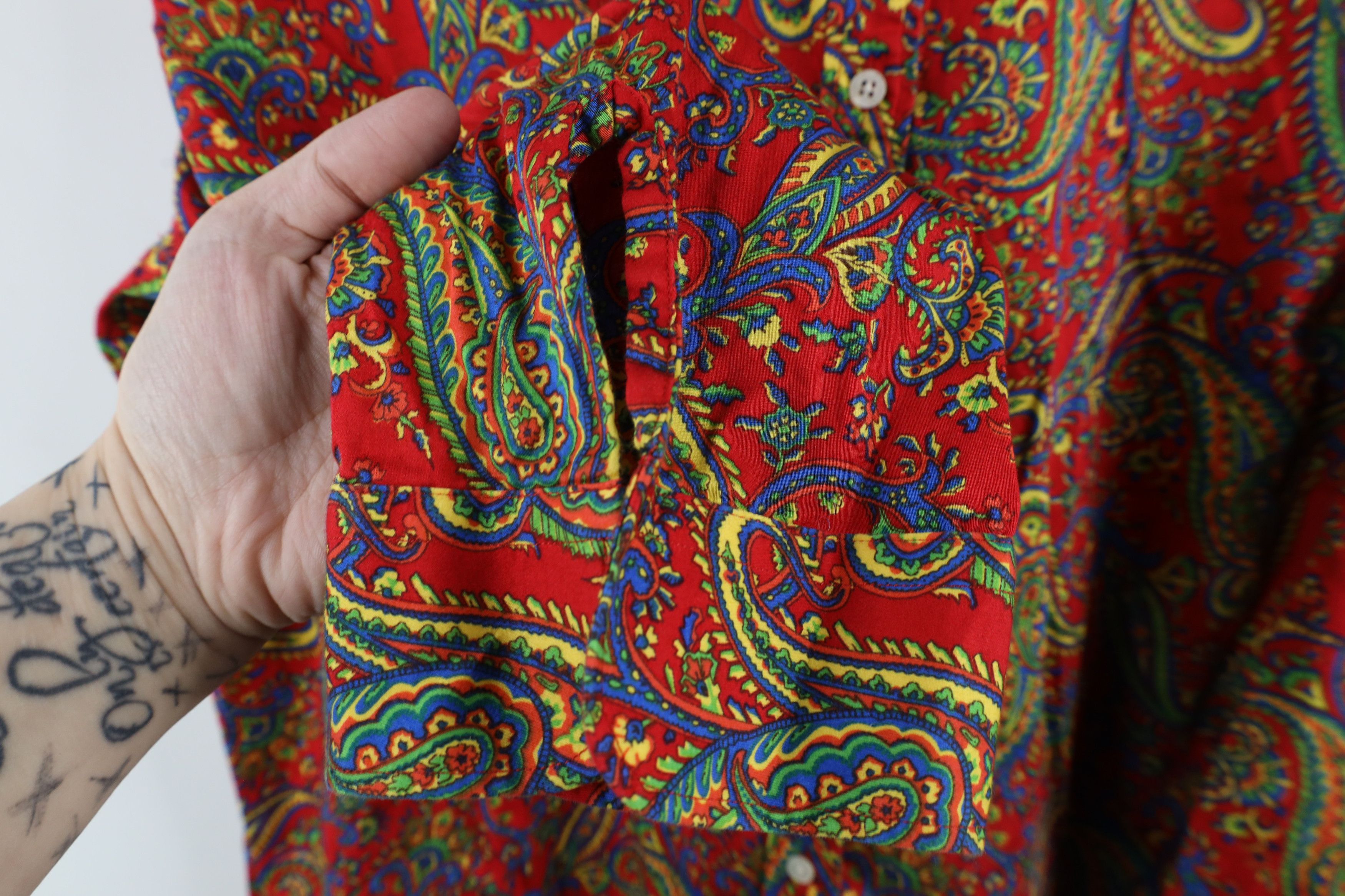 Ralph Lauren × Vintage Vintage 90s Ralph Lauren Paisley Collared Button Shirt Size XL / US 12-14 / IT 48-50 - 4 Thumbnail