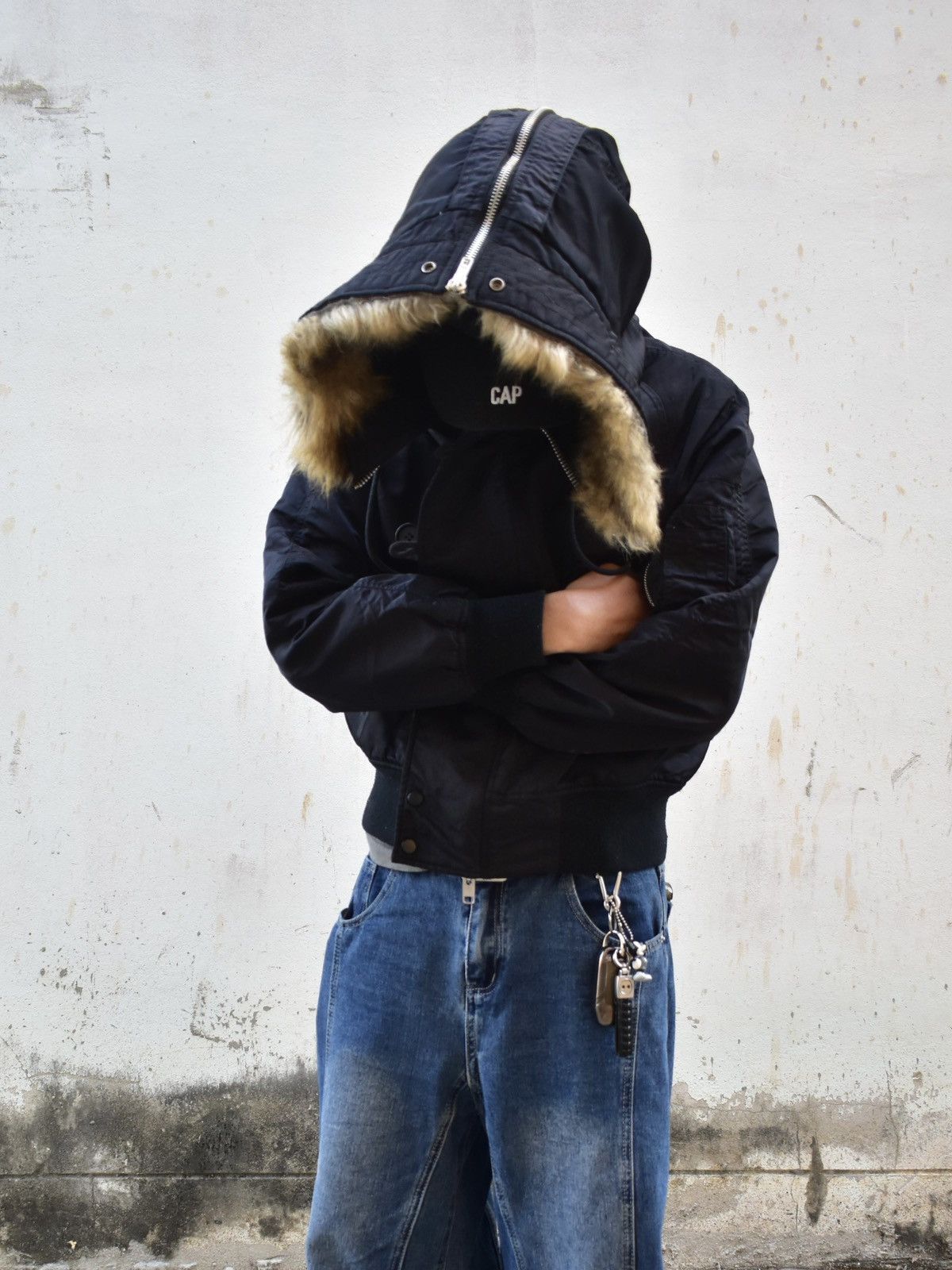 Undercover Japan Docking Leather Sleeve Down Jacket