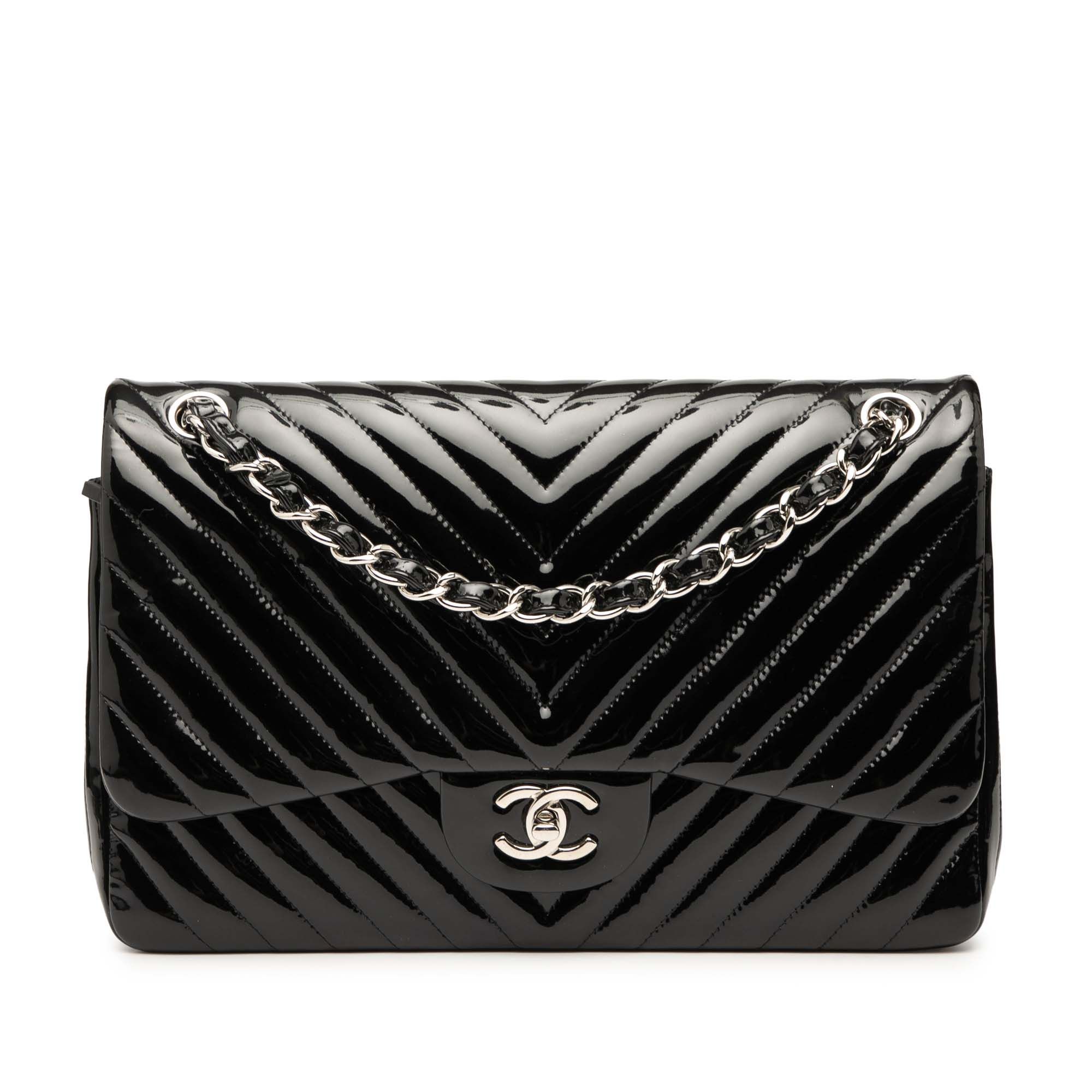 Chanel Jumbo Classic Chevron Patent Double Flap Size ONE SIZE - 1 Thumbnail